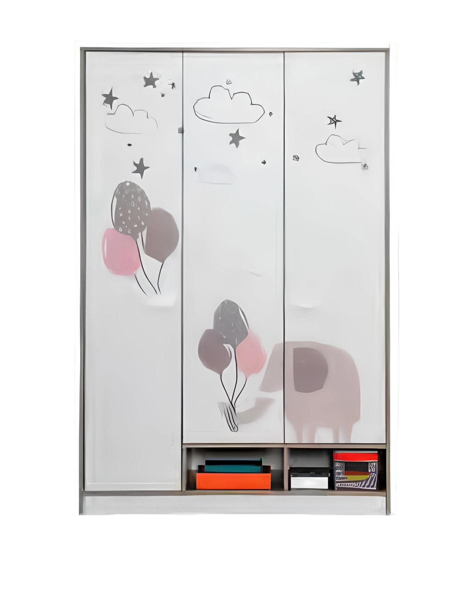 Xlmoebel Kleiderschrank Holz-Kleiderschrank für Mädchen mit liebevollem Design und Stauraum (1-St., Kleiderschrank) Hergestellt in Europa