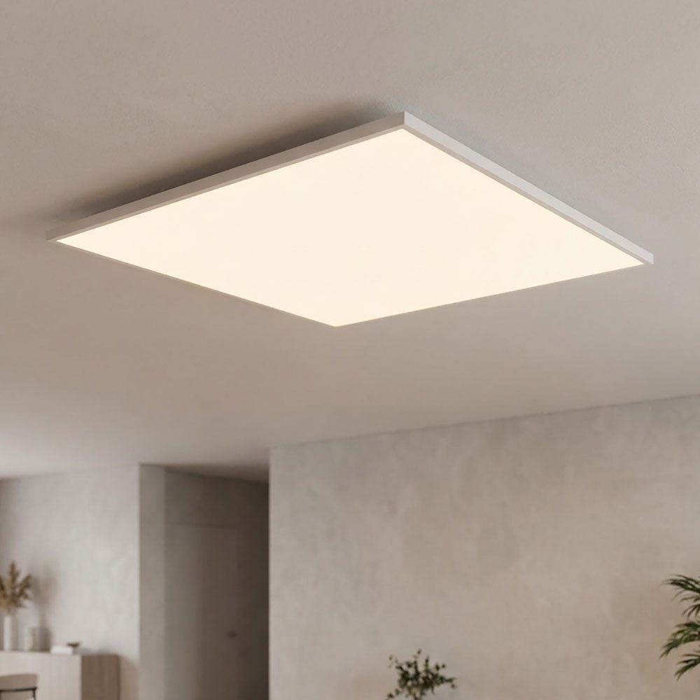 EGLO LED Panel, LED-Leuchtmittel fest verbaut, Warmweiß, Deckenpanel Deckenleuchte Aufbaupanel Wohnzimmerleuchte LED