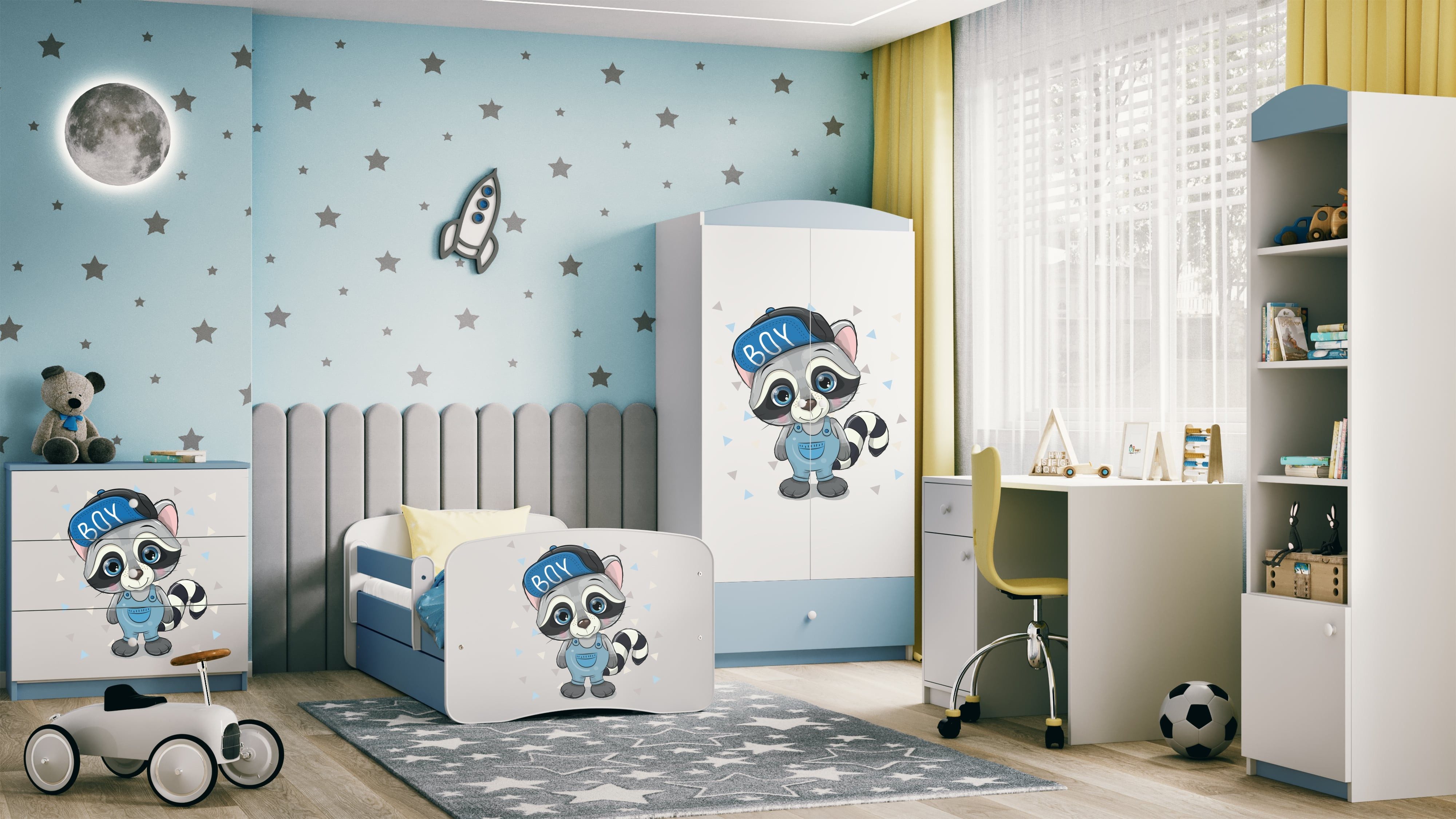 Raumhirsch Furniture Kinderregal Kinderkommode mit Motiv, Spielzeugregal mit Schubladen - Kinderzimmermöbel, stabile Konstruktion, kindgerecht, verschiedene Farben & Designs