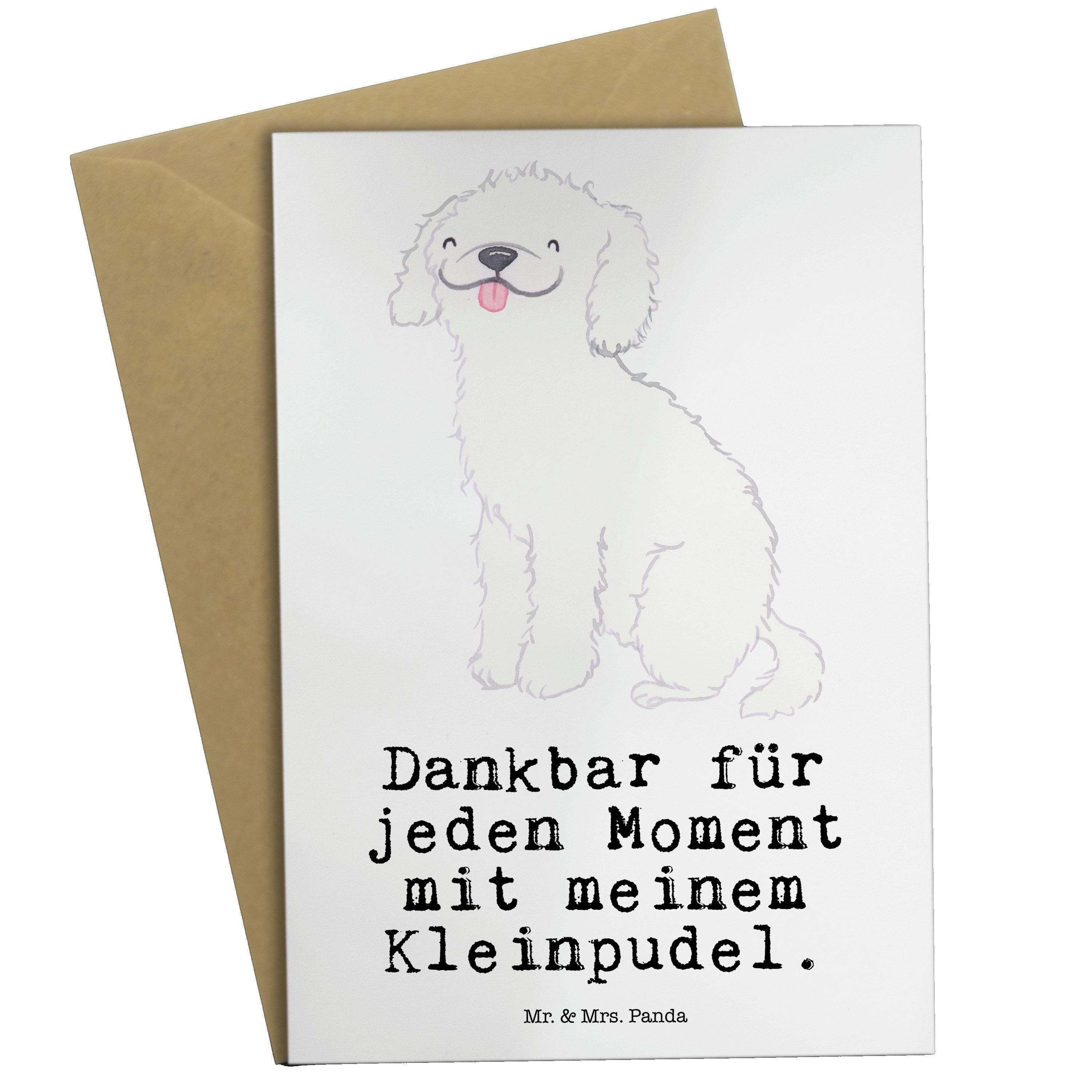 Mr. & Mrs. Panda Grußkarte Kleinpudel Moment - Weiß - Geschenk, Geburtstagskarte, Tierfreund, Ho