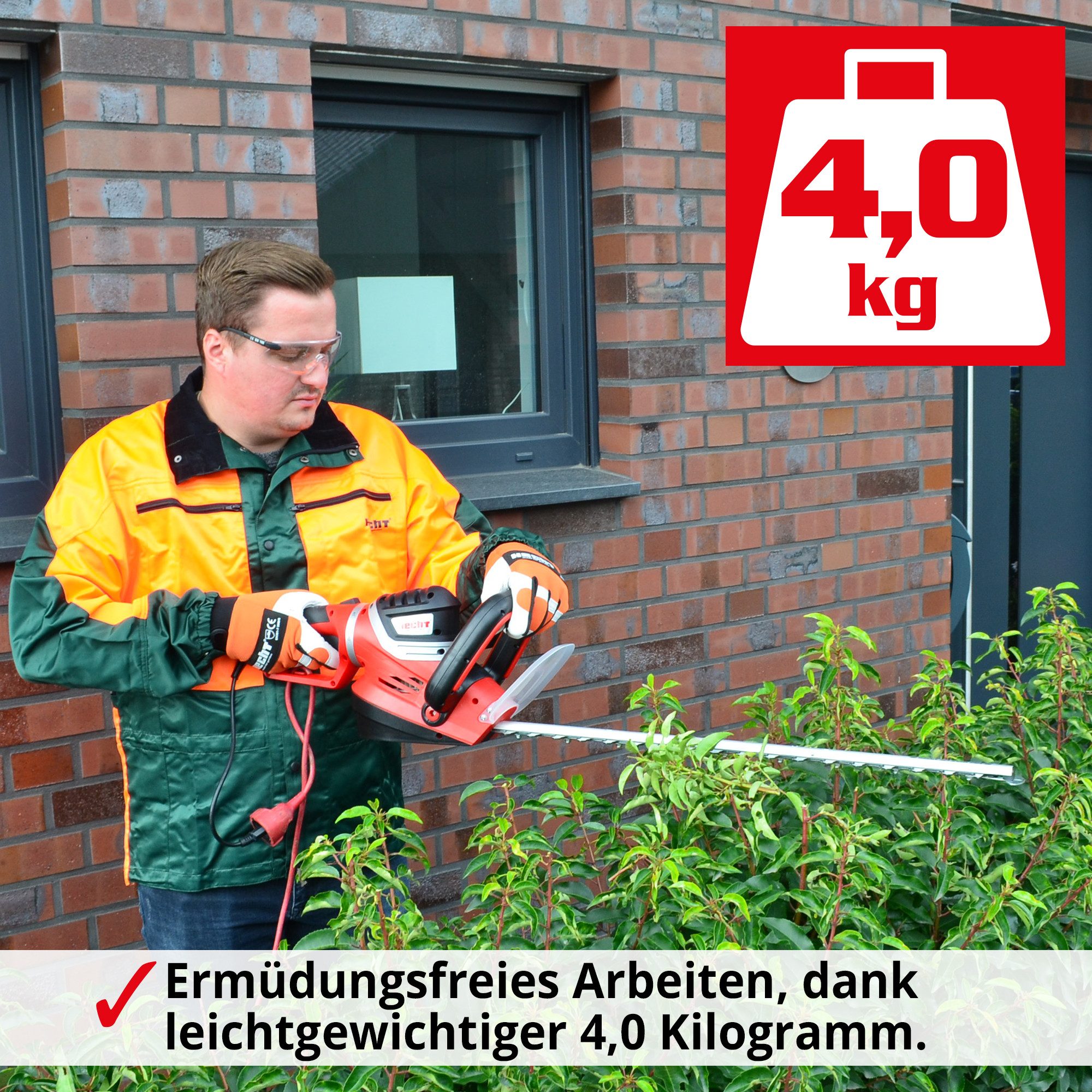 Hecht Elektro-Heckenschere 611 mit 61 cm Schnittlänge 750W LASER-CUT, 24 mm Schnittkapazität