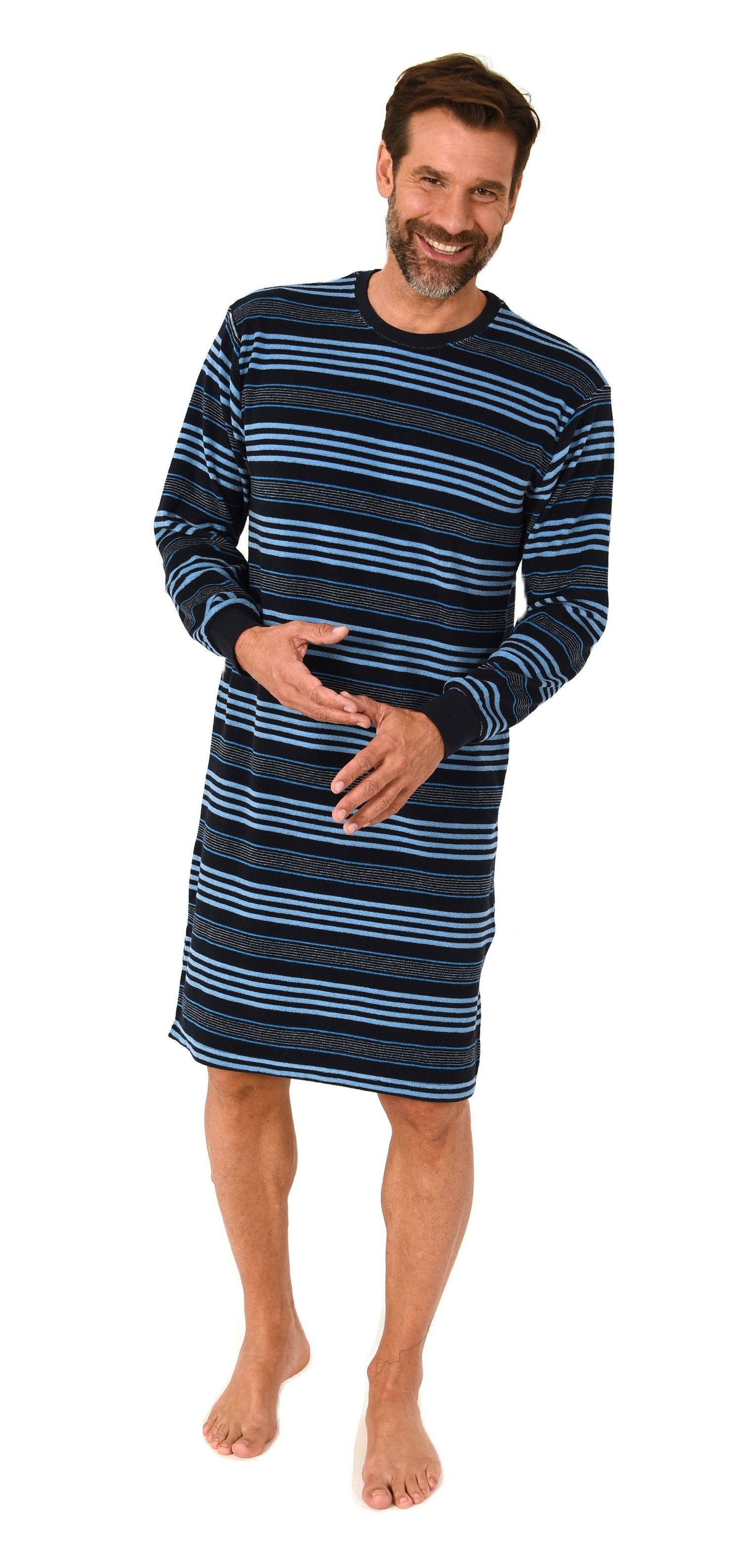 Normann Pyjama Normann Herren Frottee Nachthemd Streifenlook – auch in Über günstig online kaufen