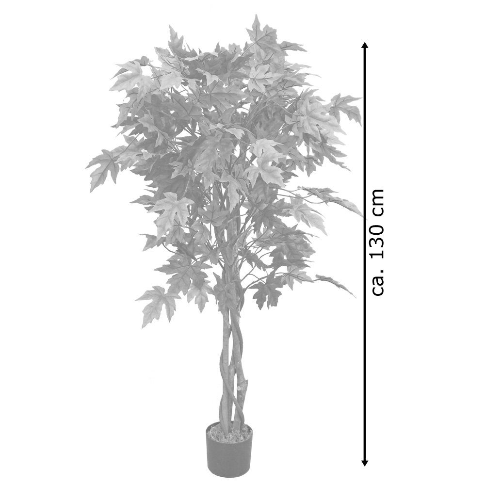 Echtholz Ahorn Decovego Kunstpflanze mit Kunstbaum Künstliche Ahornbaum Decovego, Pflanze 130cm