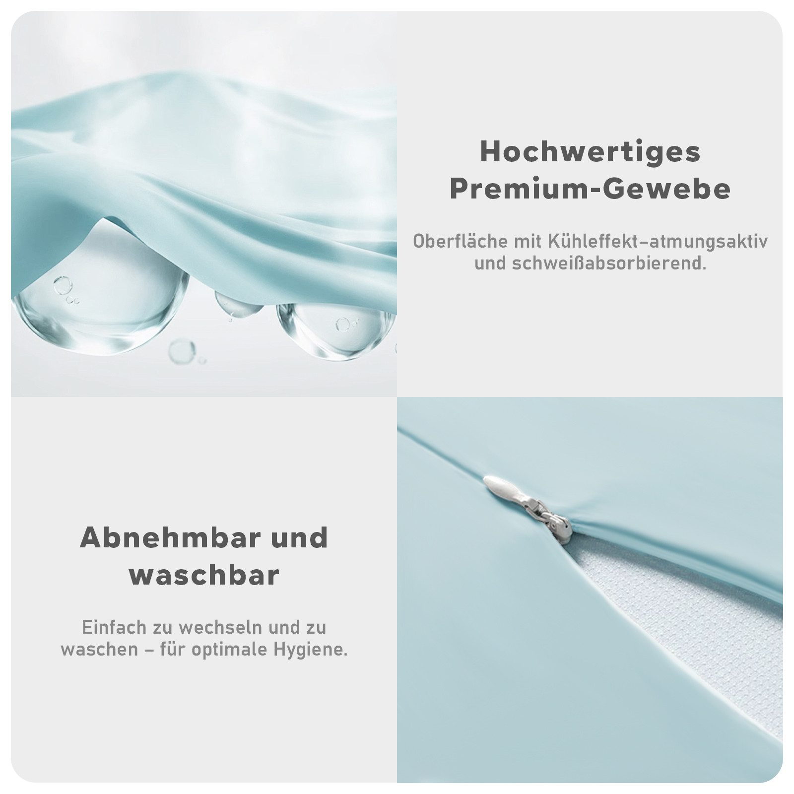 ROYGBIV Nackenstützkissen Memory Foam, Orthopädisches Kissen mit 2 Höhen, Ruckenschlafer, Bauchschlafer, Seitenschlafer, für Allergiker geeignet – Bild 5 von 5