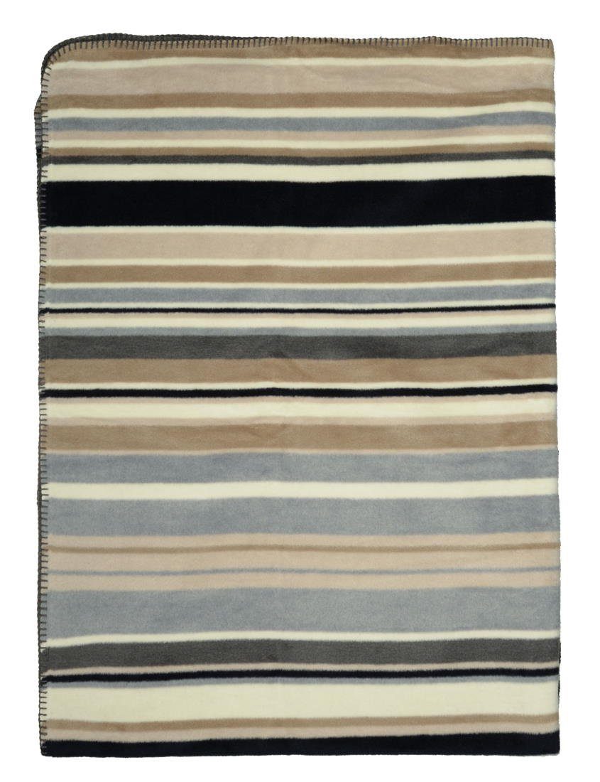 Wohndecke Wohndecke Plaid Kuscheldecke UNI + Streifen warm & weich, LIVING DREAMS, Kuscheldecke made in EUROPE Baumwollmischung