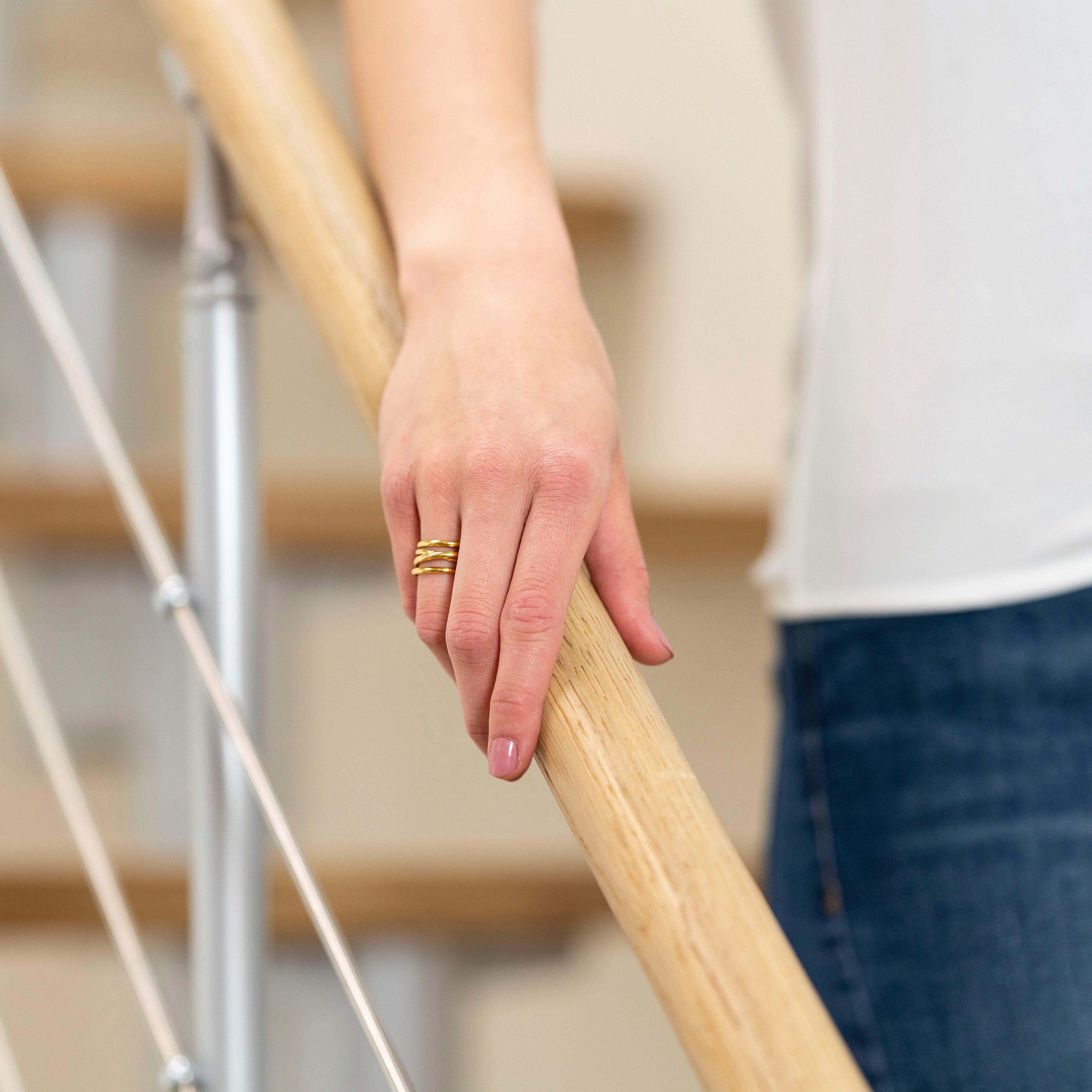 cm, bis Dolle Stufen für 292 Geschosshöhen Mittelholmtreppe offen, Cork, Eiche/Metall