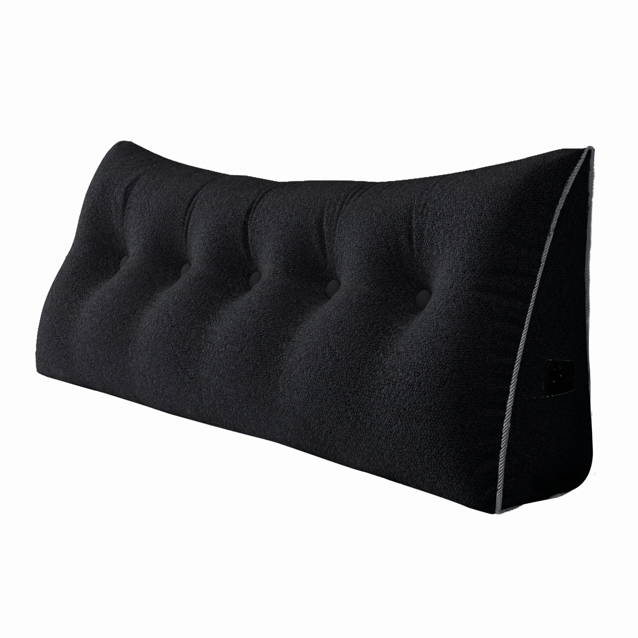 PillowPalette Dekokissen Dreieckiges Plüschkissen Schwarz