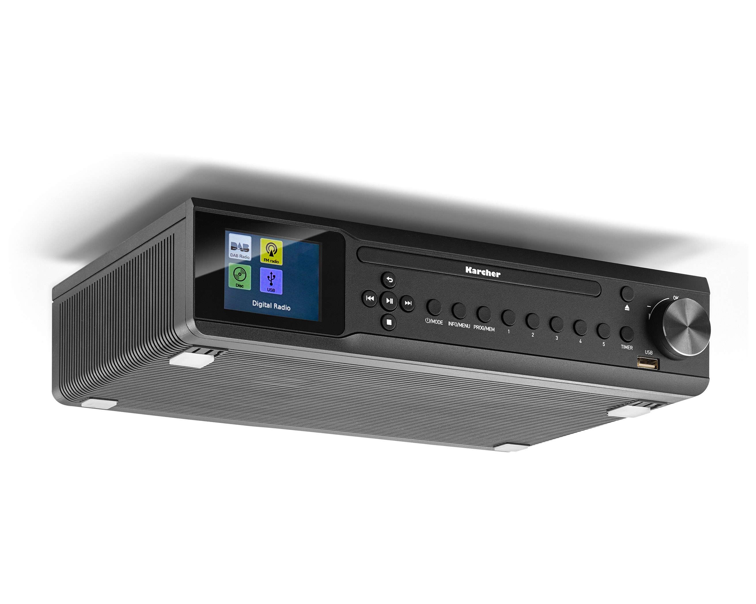 Karcher RA 2060D-B Küchen-Radio (DAB+, UKW (FM), 6 W, Unterbauradio mit CD-Player, DAB+ / UKW-Radio, USB / MP3-Wiedergabe) – Bild 4 von 4