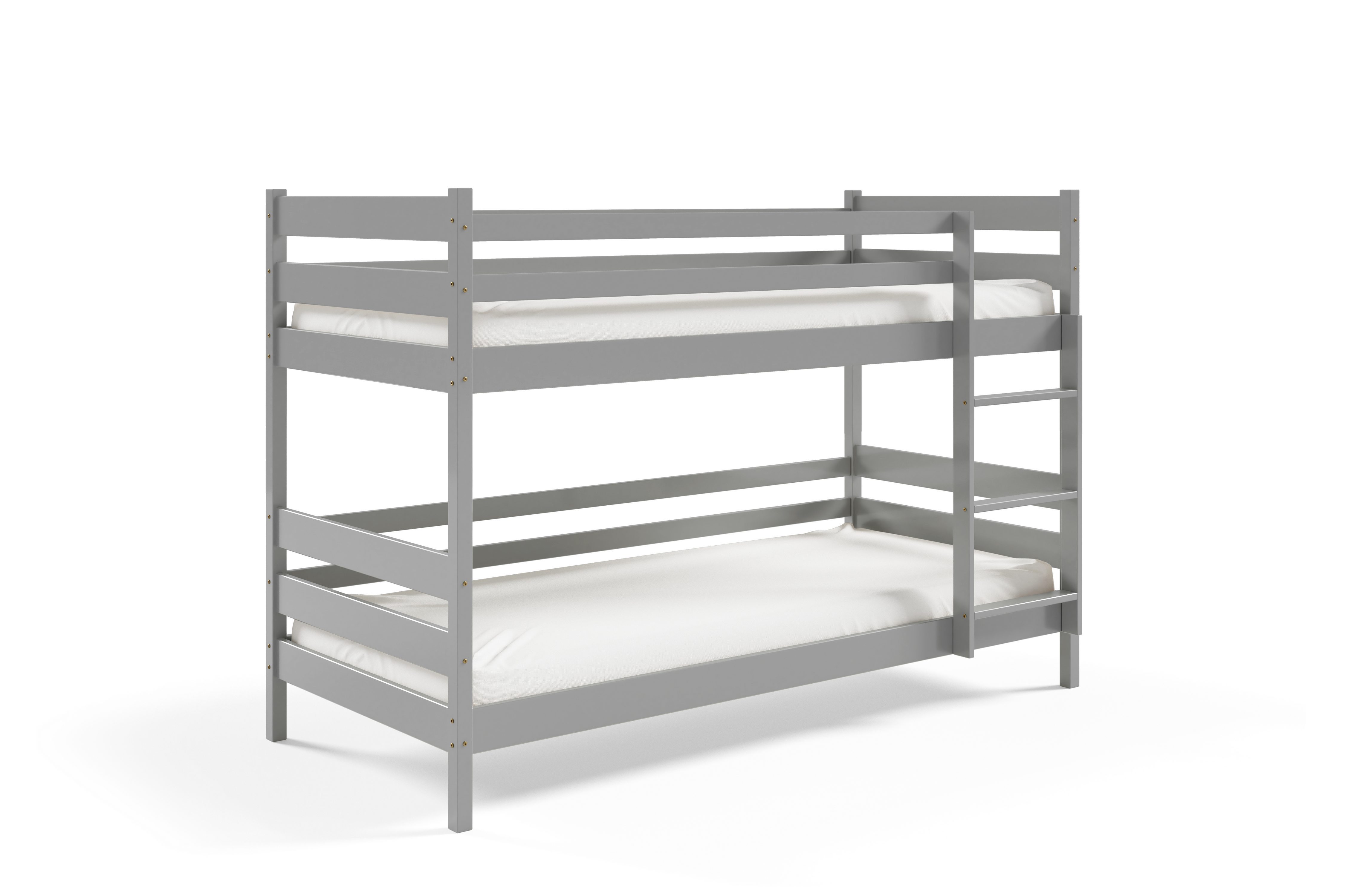 Etagenbett SIMBA 80x160 cm Hochbett Kinderbett Massivholz Grau