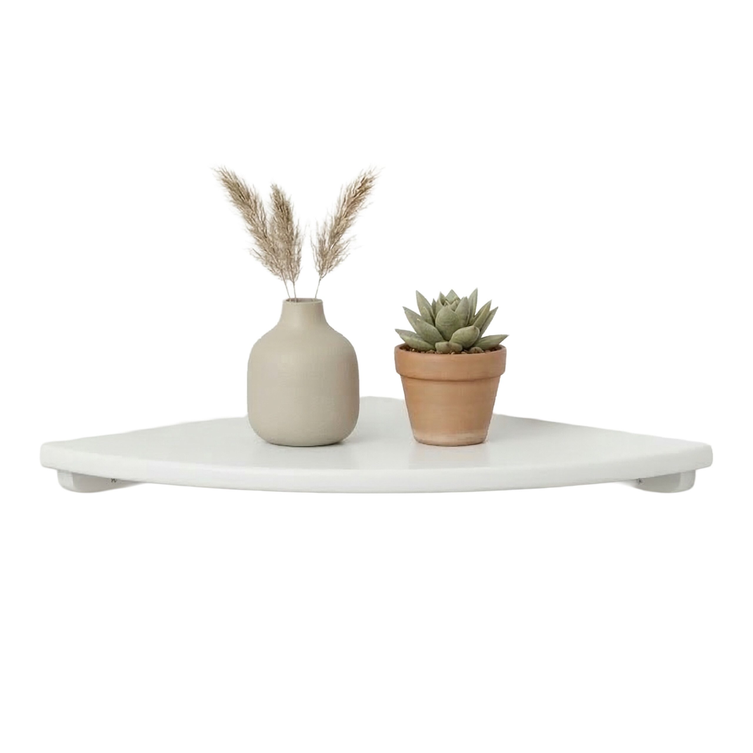 relaxdays Eckregal Wand Walnussholz, 1-tlg., weiss, 18 cm