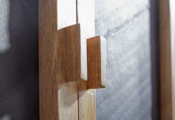 Wohnling Sideboard WL6.583 (80x75x35 cm Mango Massivholz Braun), Anrichte mit 2 Türen, Kommode Standschrank Massiv