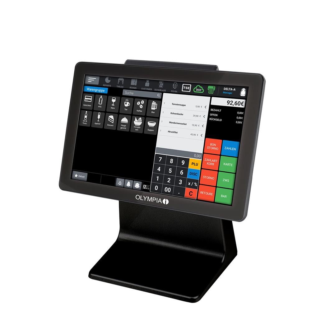 Olympia Registrierkasse TS10 Registrierkasse mit Scanner, 100.000 PLUs, 5.000 Tische, Bonlogo, LAN, USB-TSE