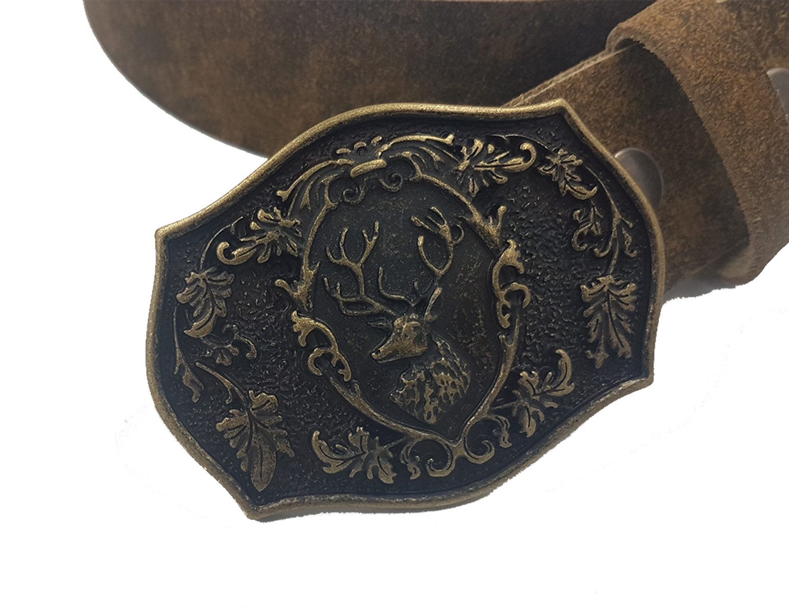 Pezzo D'oro Ledergürtel Ledergürtel baun/olive Schließe günstig online kaufen