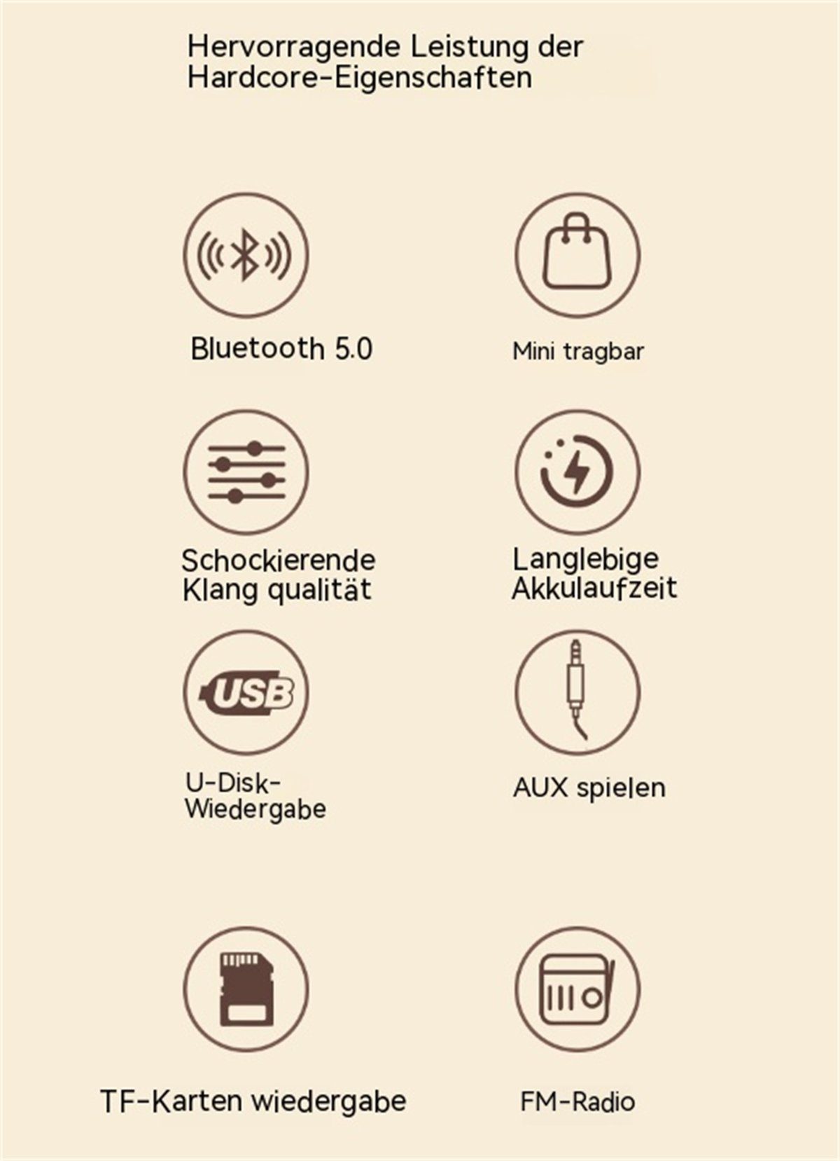 carefully selected Tragbarer Weiß Mini-Außen- Retro-Bluetooth-tragbarer und Bluetooth-Lautsprecher Party-Lautsprecher