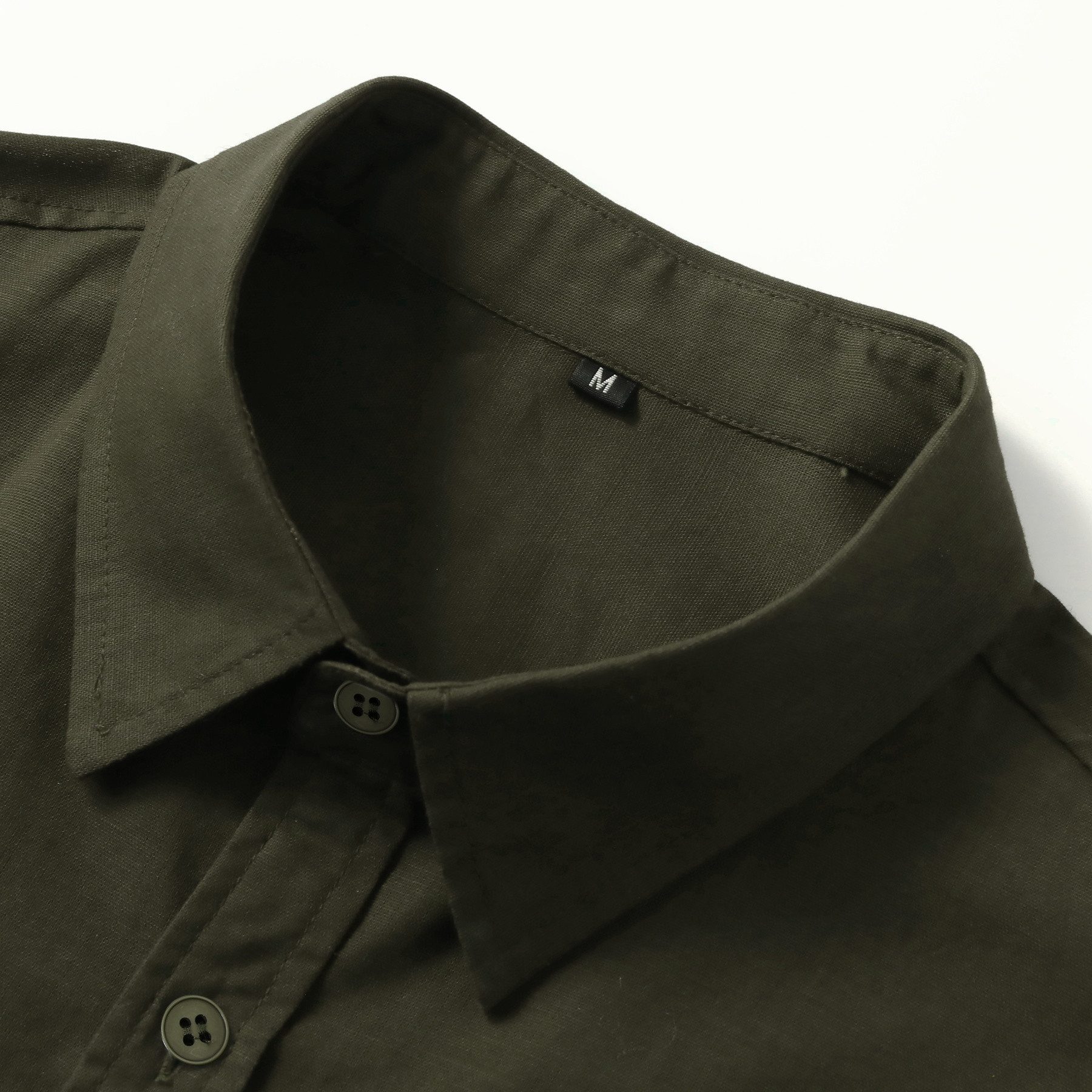 Allthemen Kurzarmhemd Herren Business Leinenhemd mit Reverskragen Kurzarm Elegant