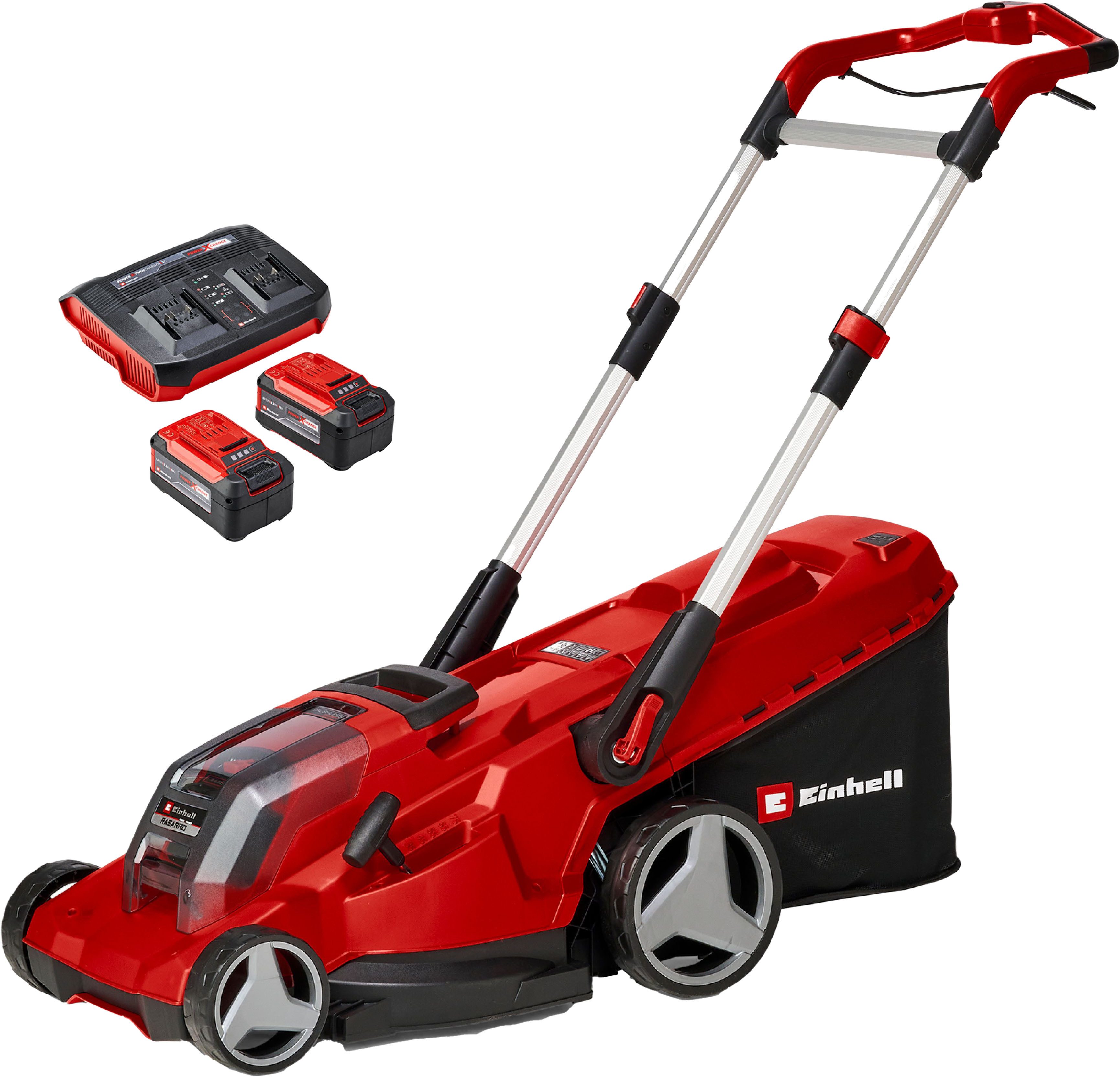 Einhell Akkurasenmäher Einhell Power X-Change RASARRO 36/42, 42 cm Schnittbreite, mit 2x Akku 18V/5,2Ah und 1x Ladegerät