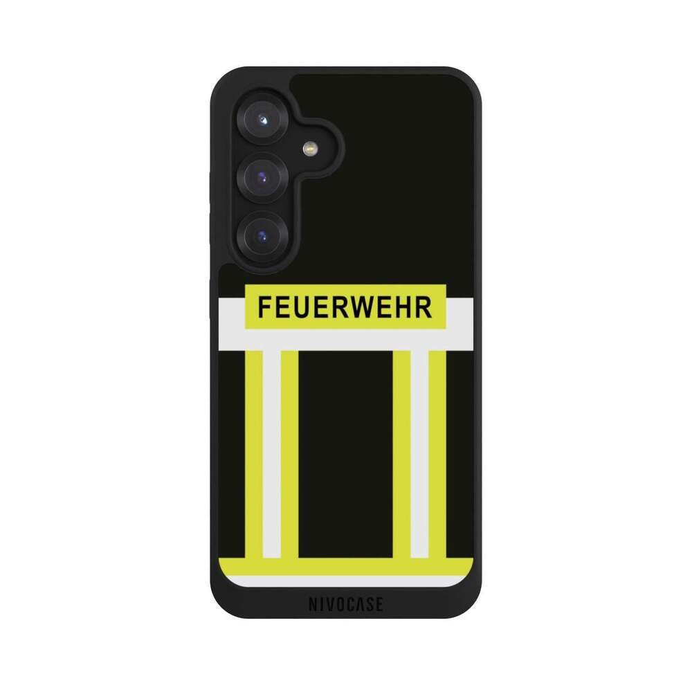 NIVOCASE Handyhülle Feuerwehr Feuerwehrmann Beruf Feuerwehr, Samsung Galaxy S25 Handyhülle Hülle NIVOpure Case Schwarz