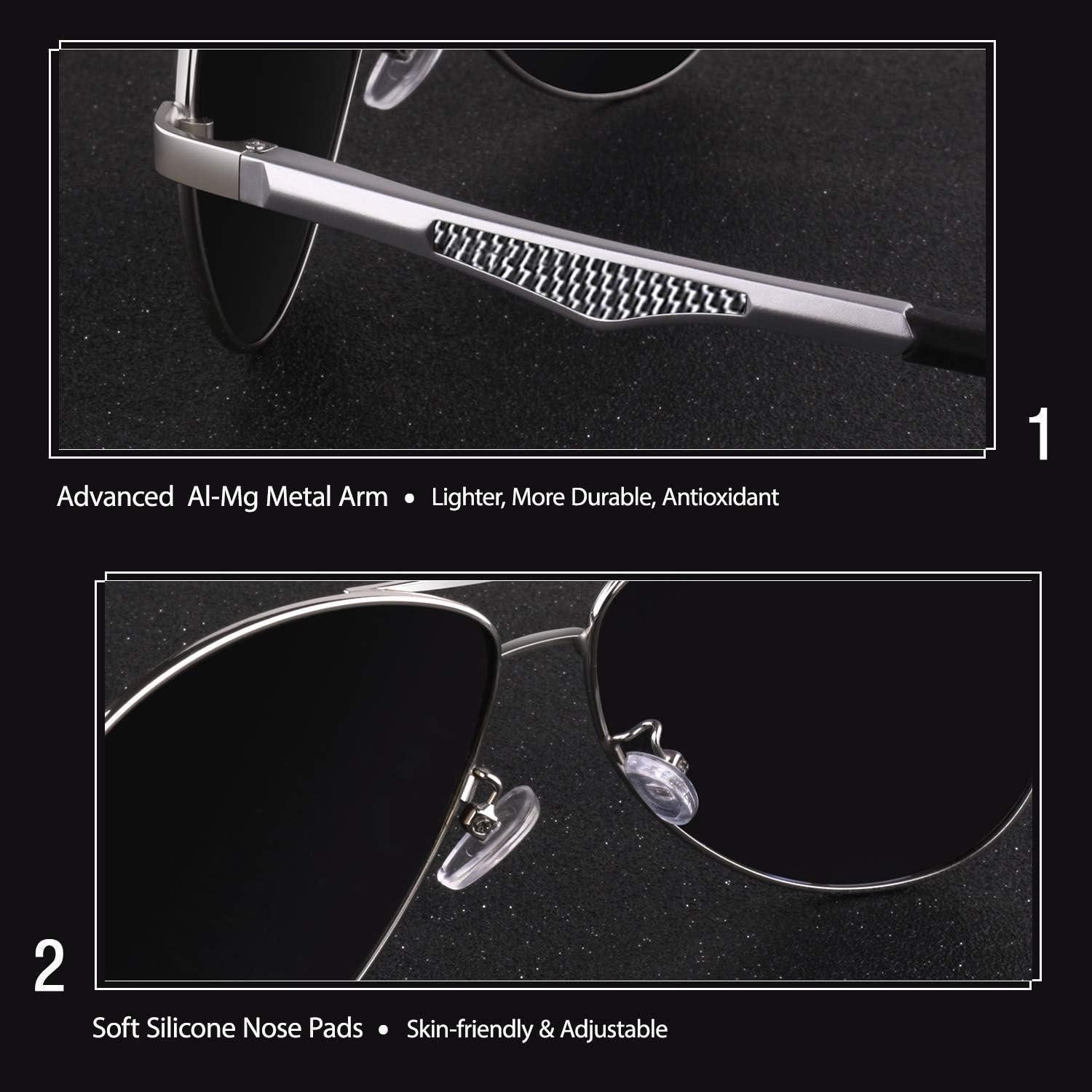 LuxusKollektion Pilotenbrille Pilotenbrille Herren Damen Silber Rahmen Blau Verspiegelte Linsen