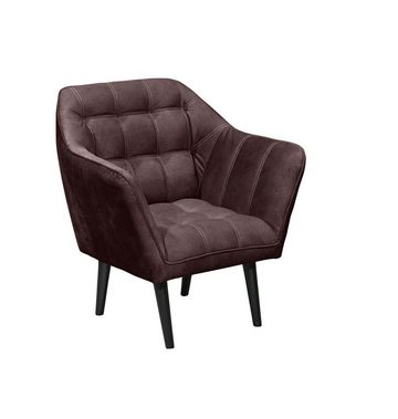 ED EXCITING DESIGN 1,5-Sitzer, Max Sessel Polstersessel Fernsehsessel Einzelsessel Aubergine