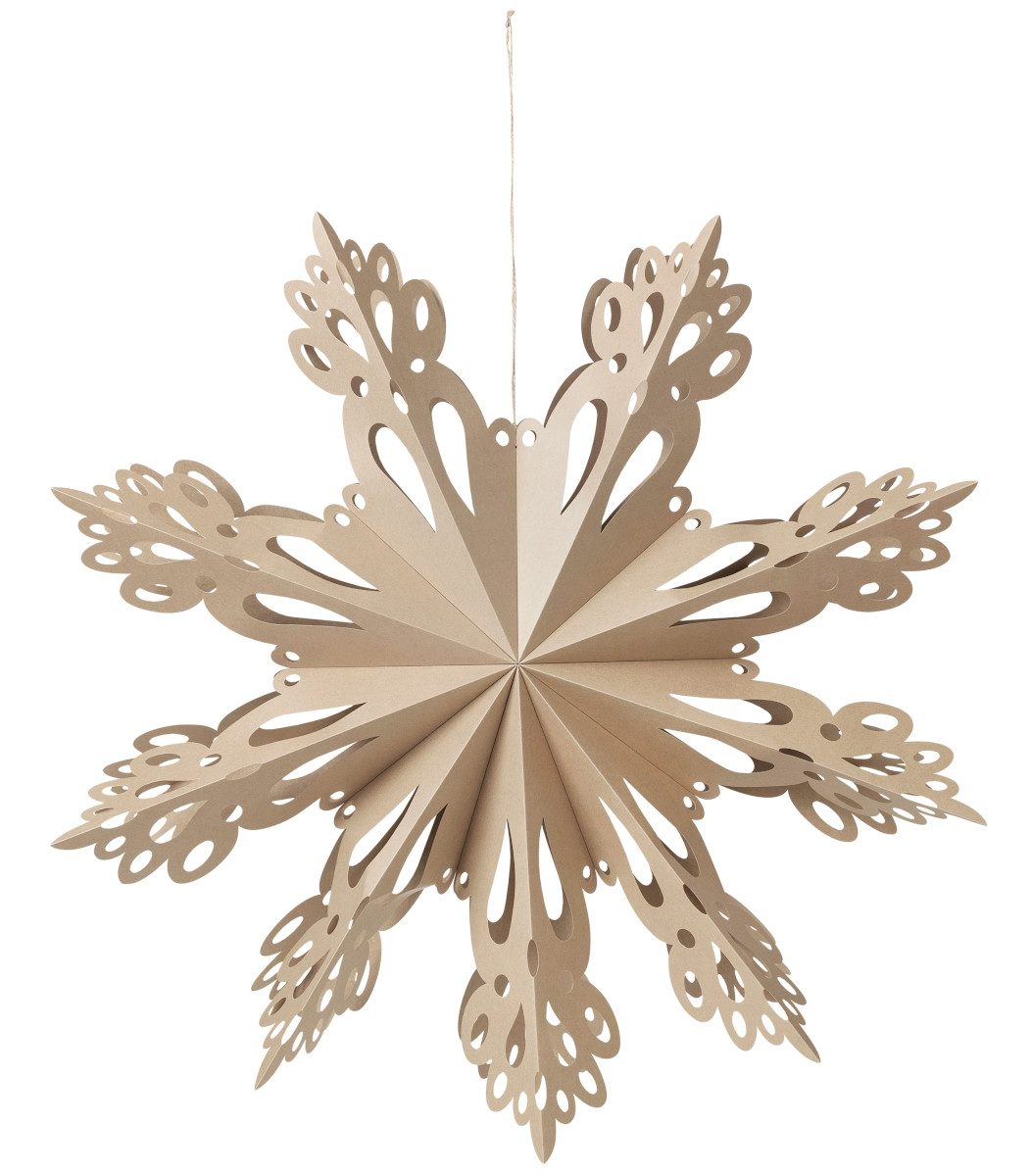 Baumbehang SNOWFLAKE Papier natural brown XL 76 cm