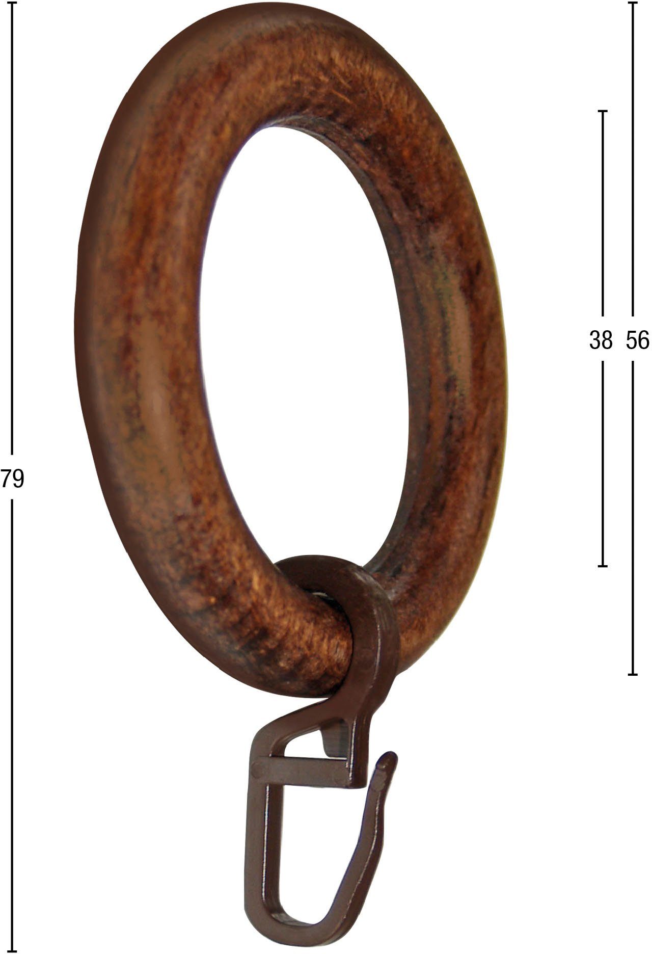 GARESA Gardinenring Holzring mit Haken, (20-St), für Durchmesser bis 28mm, günstig online kaufen