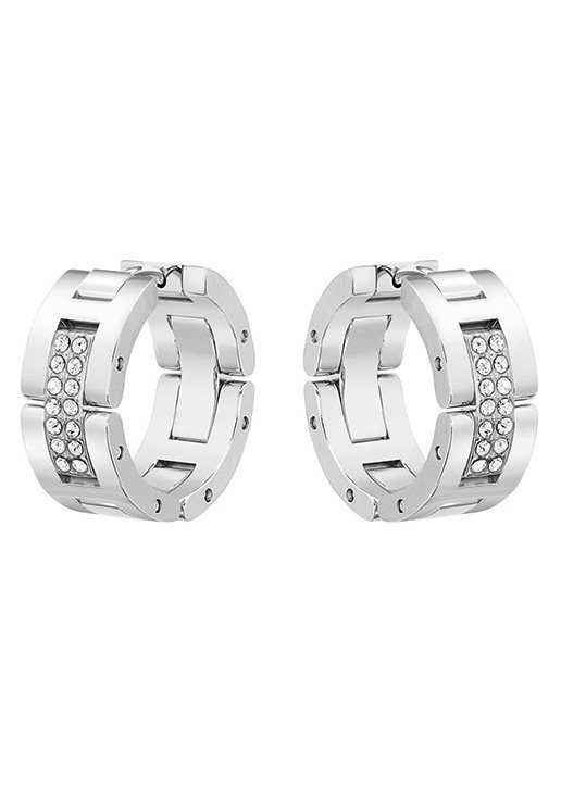 BOSS Paar Creolen Schmuck Edelstahl Ohrschmuck Ohrringe THALIA, mit Glasstein