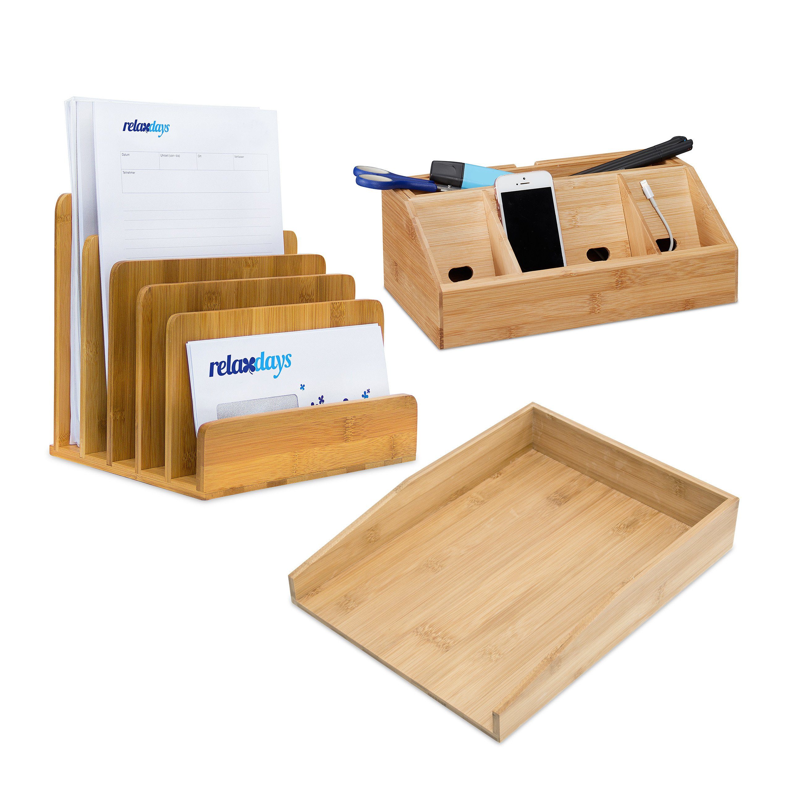 Aufbewahrungsbox 3 tlg. Schreibtisch Organizer Set