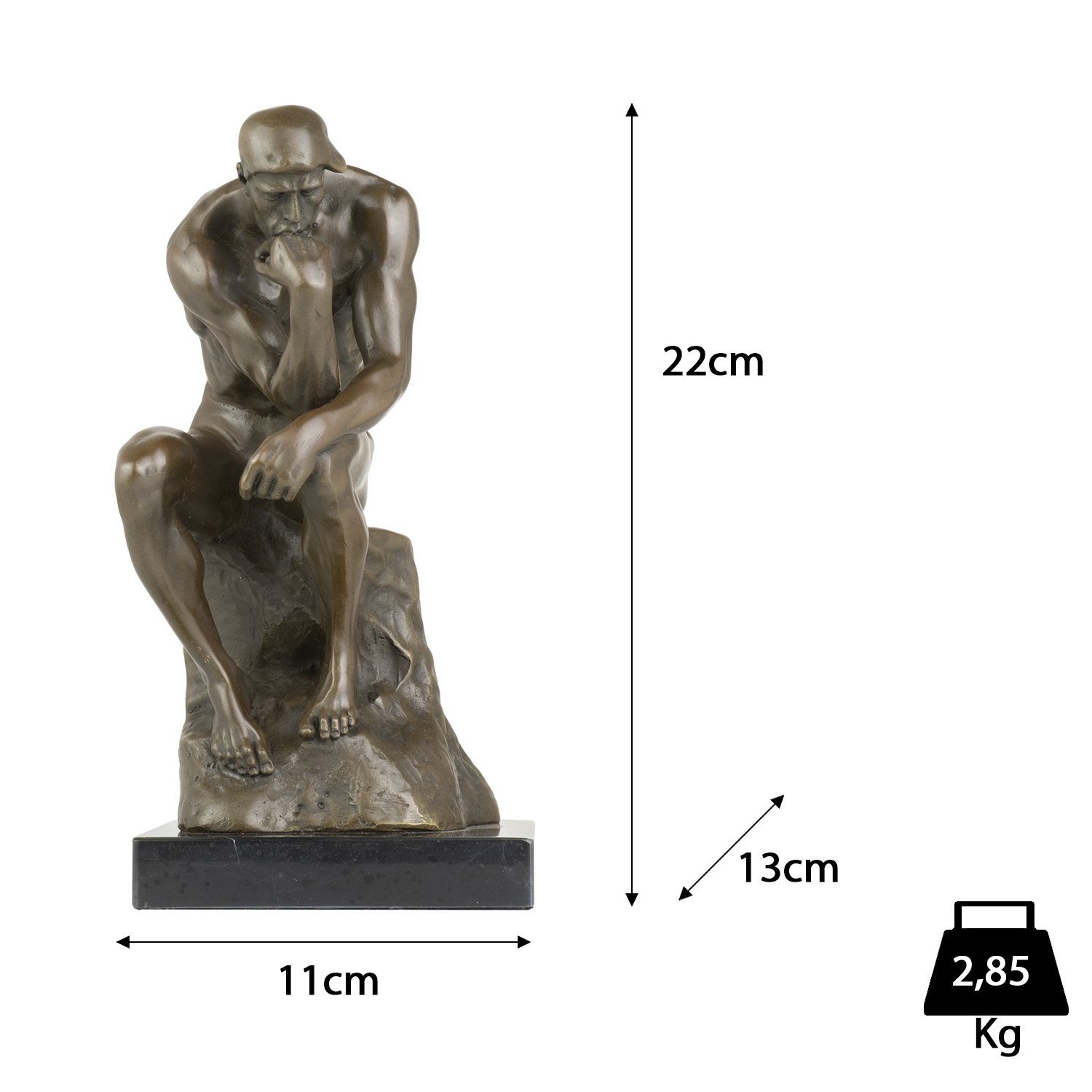 nach Antik-Stil Skulpturen Denker Skulptur Bronzefigur Figuren Moritz Rodin, Statue