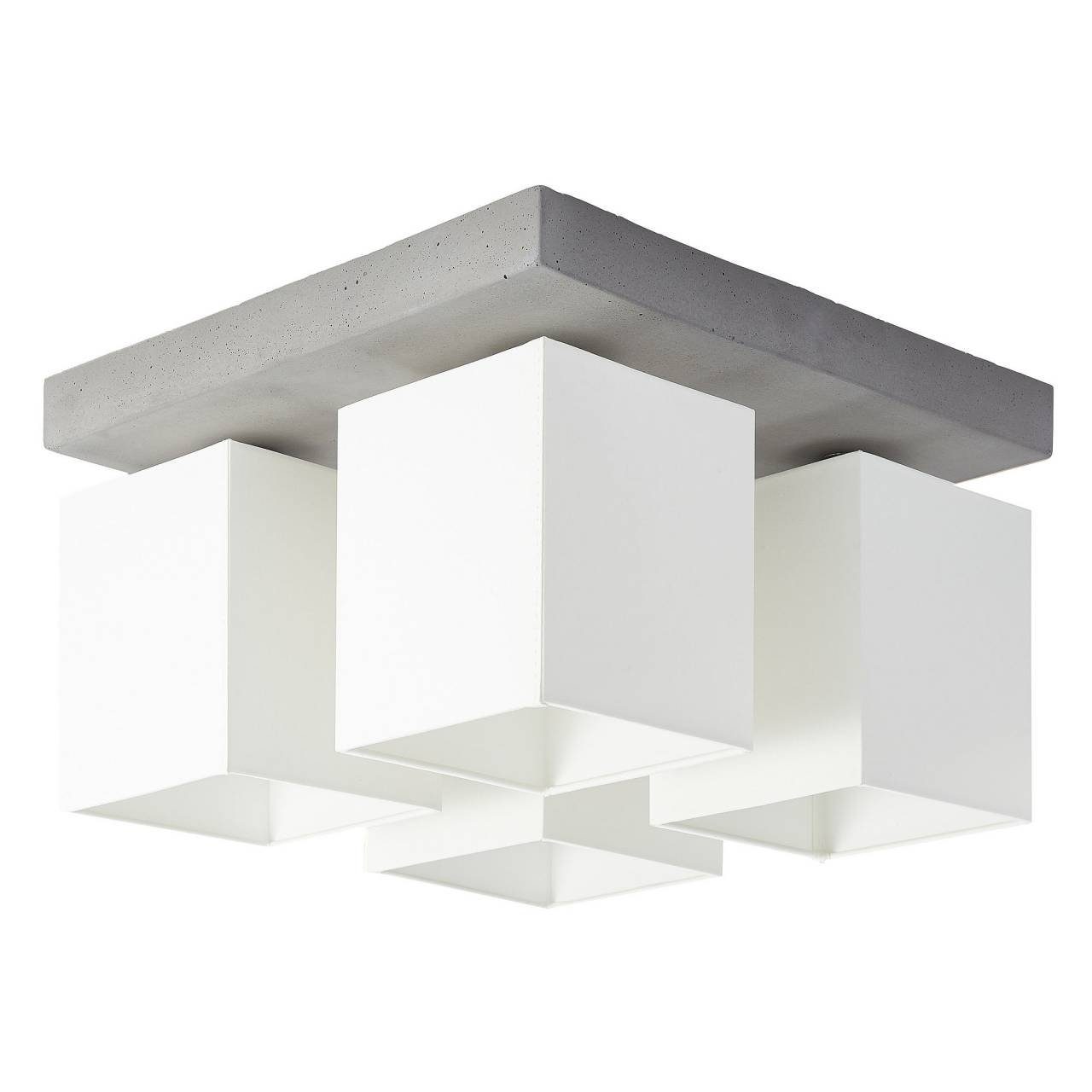 Brilliant E27, Lampe A60, Deckenleuchte Monty geeignet 4x Monty, 40W, 4flg Deckenleuchte beton/weiß