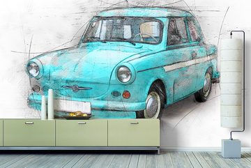 WandbilderXXL Fototapete Trabbi, glatt, Classic Cars, Vliestapete, hochwertiger Digitaldruck, in verschiedenen Größen