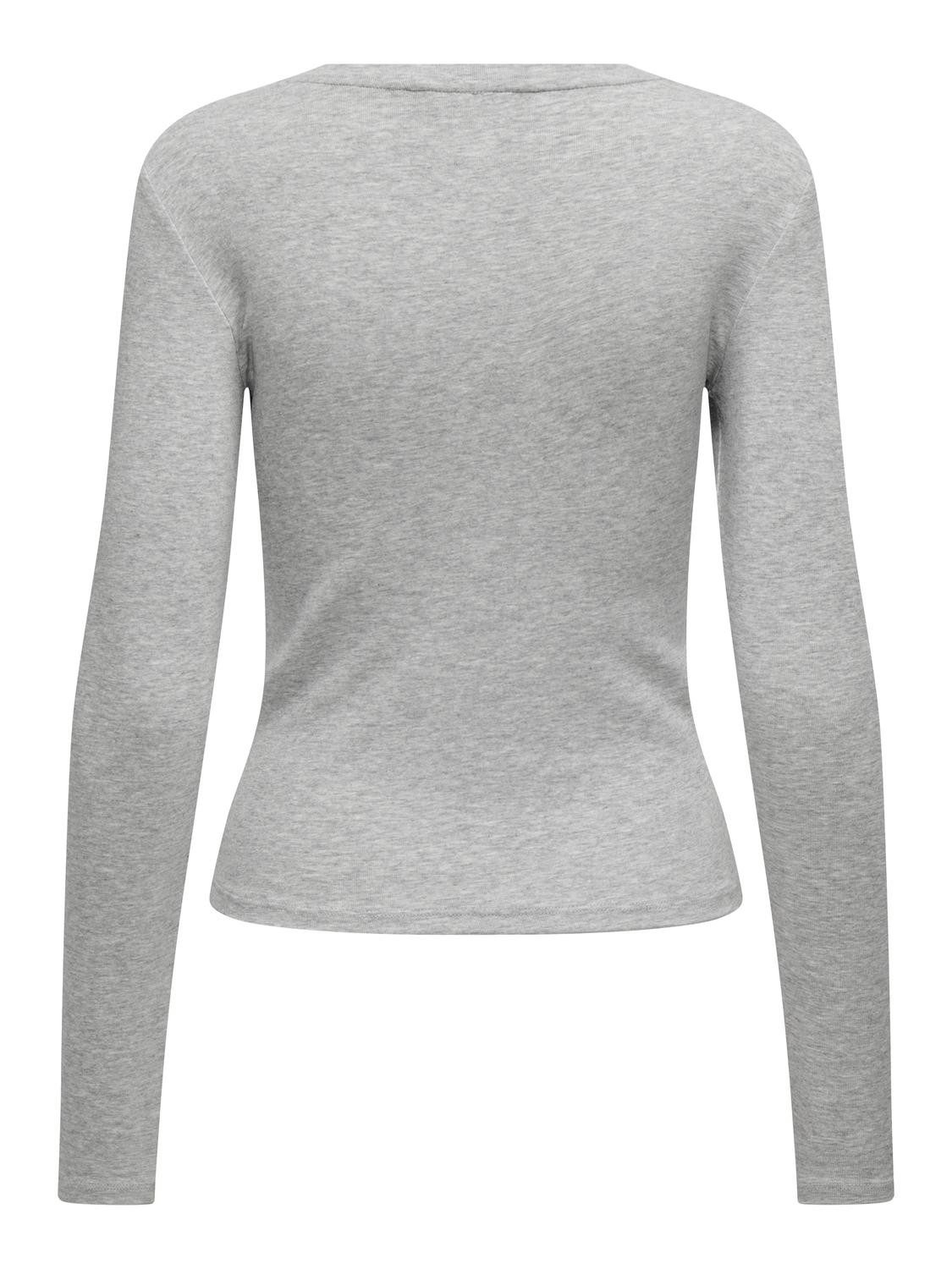 ONLY Langarmshirt ONLRILEY O-NECK L/S TOP JRS Baumwollmischung