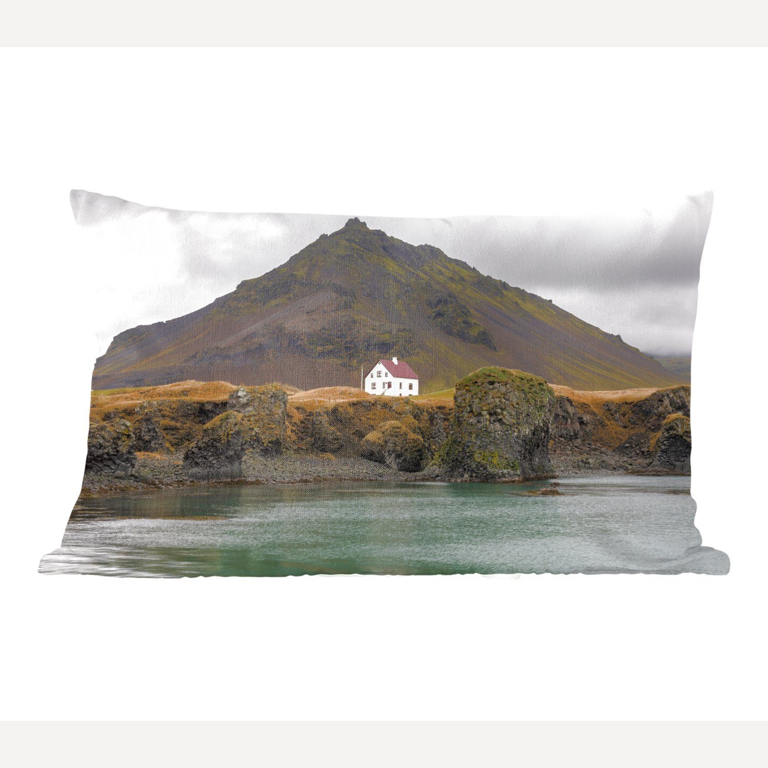 MuchoWow Dekokissen Arnarstapi in Island, Wohzimmer Dekoration, Zierkissen, Dekokissen mit Füllung, Schlafzimmer