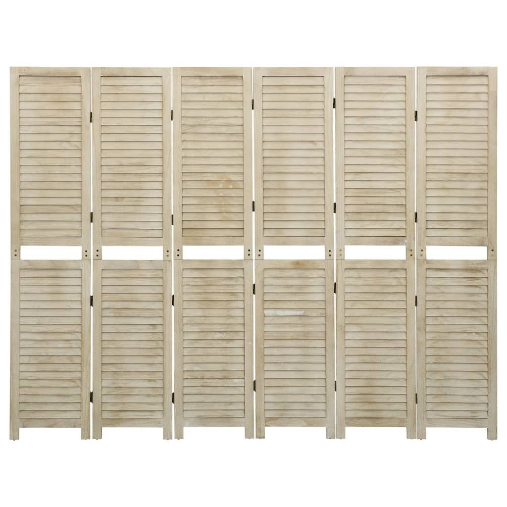 vidaXL Raumteiler 6-tlg. Raumteiler 210x165 cm Massivholz Paulownia, 1-tlg.