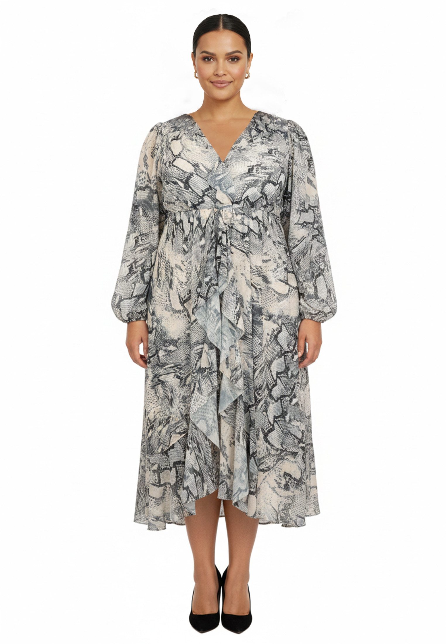 YOEK A-Linien-Kleid Damen Kleid mit Langarm mit langen Ärmeln
