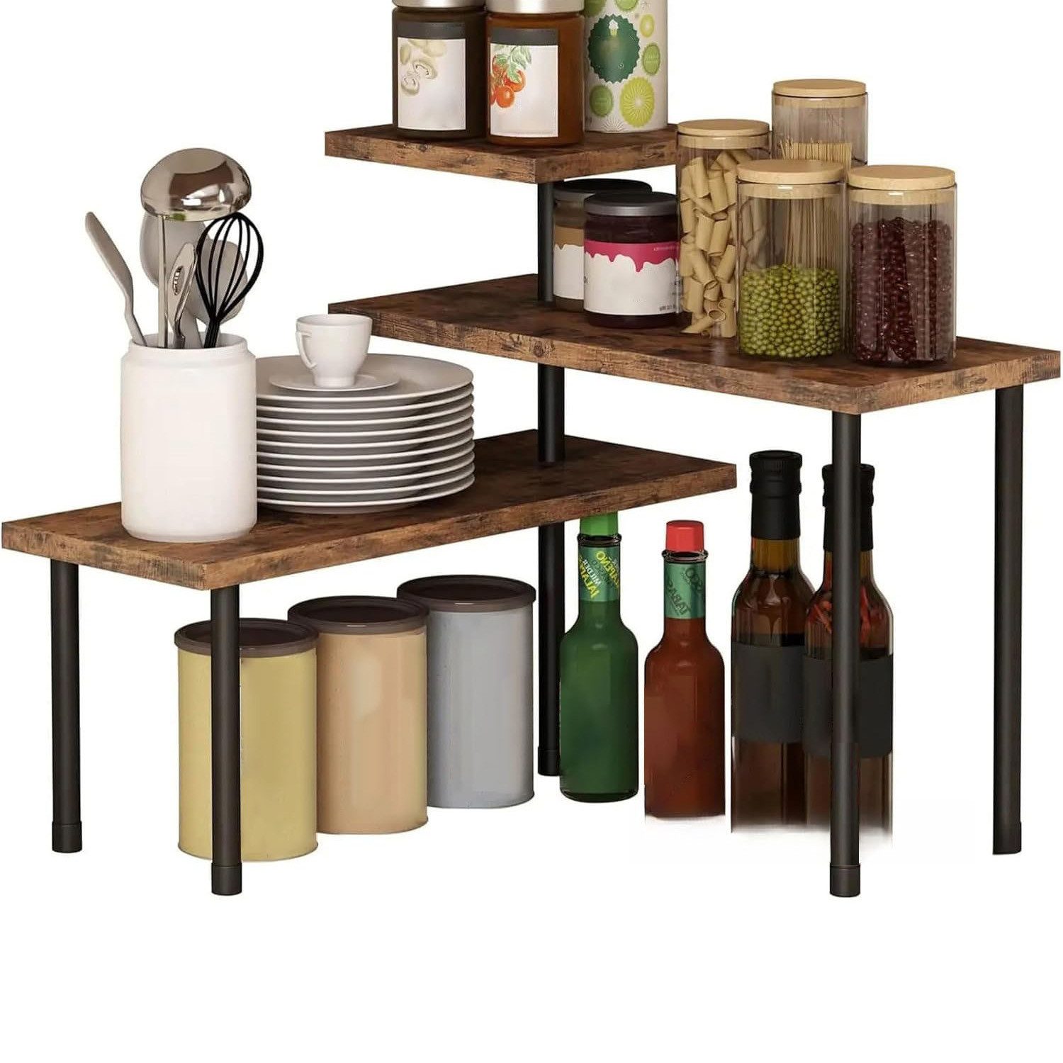 SURFOU Küchenregal Küchen Organizer Küchenregal Eckregal mit 3 Etagen Küche günstig online kaufen