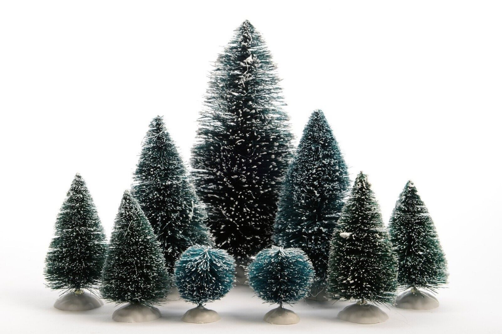 Dekobaum Bäume Kunstbäume mini Kiefer beschneit Winterlandschaft 9 tlg