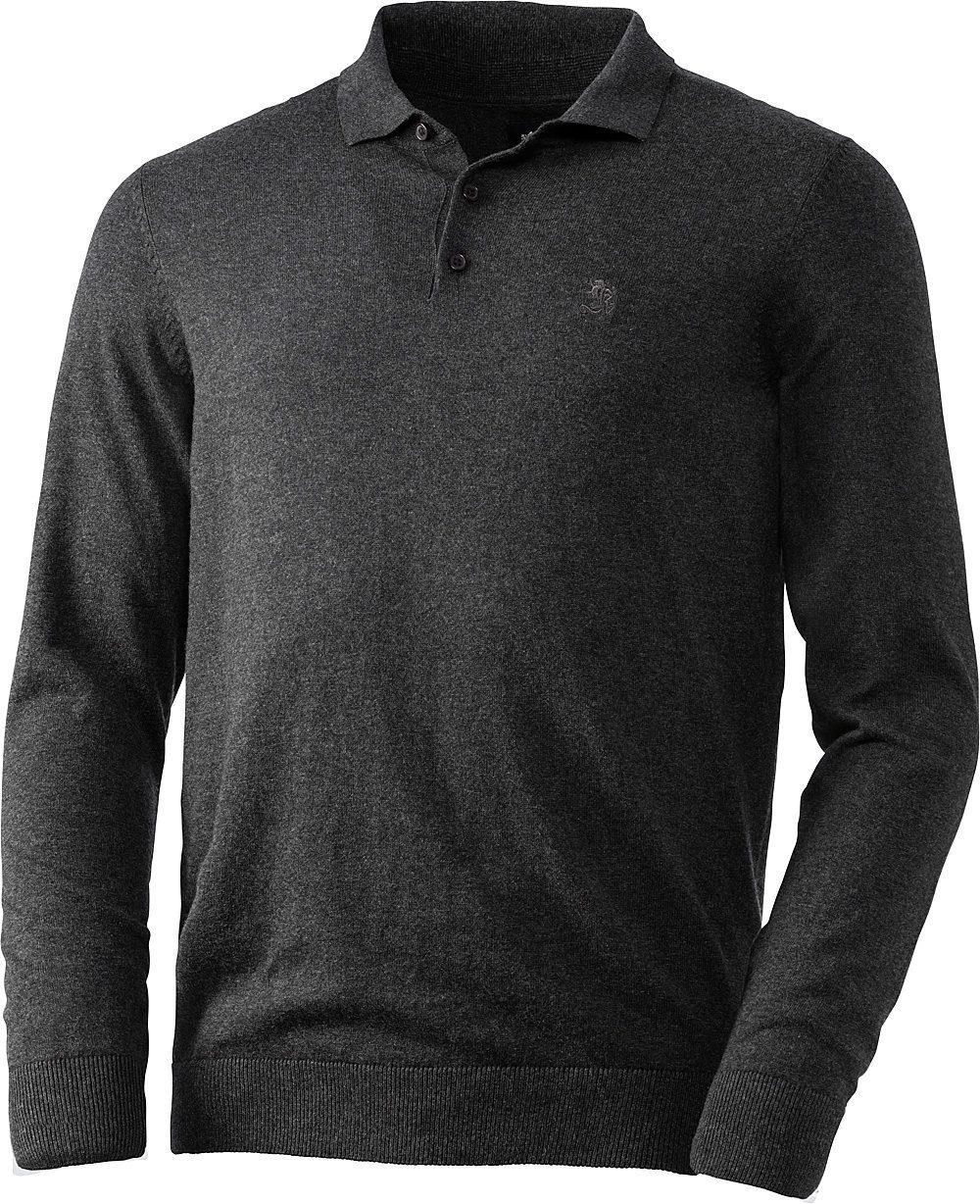 Otto Kern Langarm-Poloshirt Luxus mit Kaschmir-Anteil