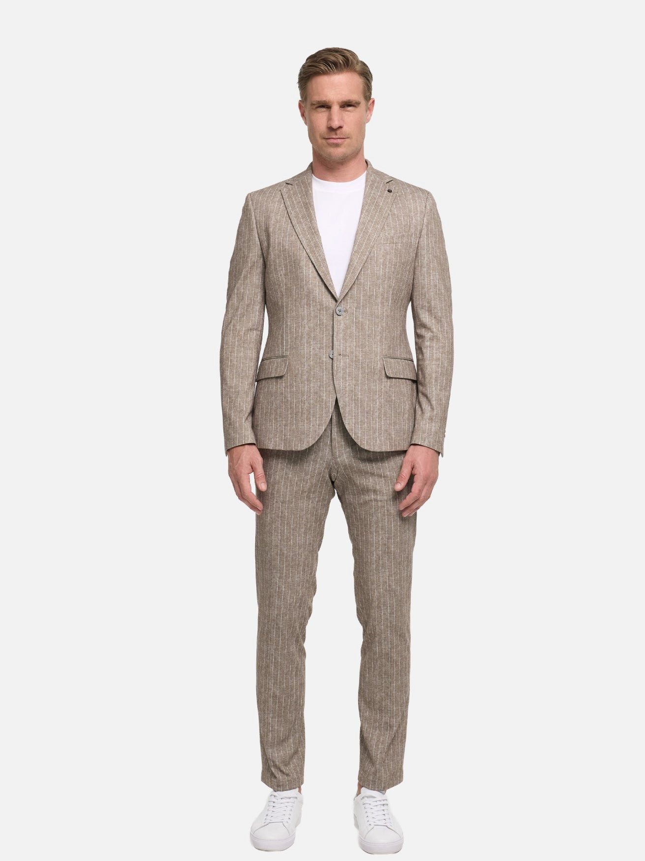 ZUITABLE Anzug Jersey Anzug Slim Fit, Dk. Beige 261649, Dk. Beige