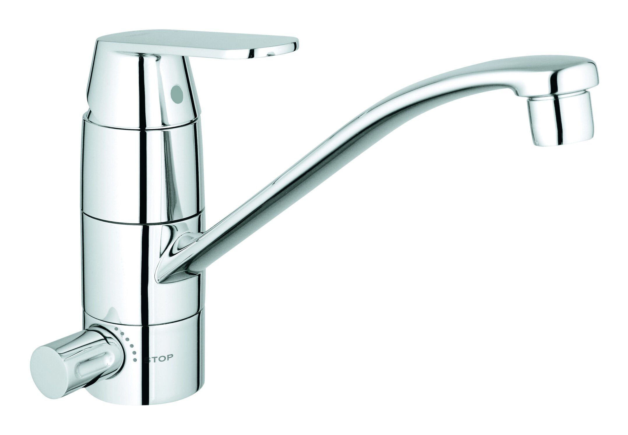 Grohe Küchenarmatur Eurosmart Cosmopolitan Einhand integriertes Absperrventil flacher Auslauf - Chrom