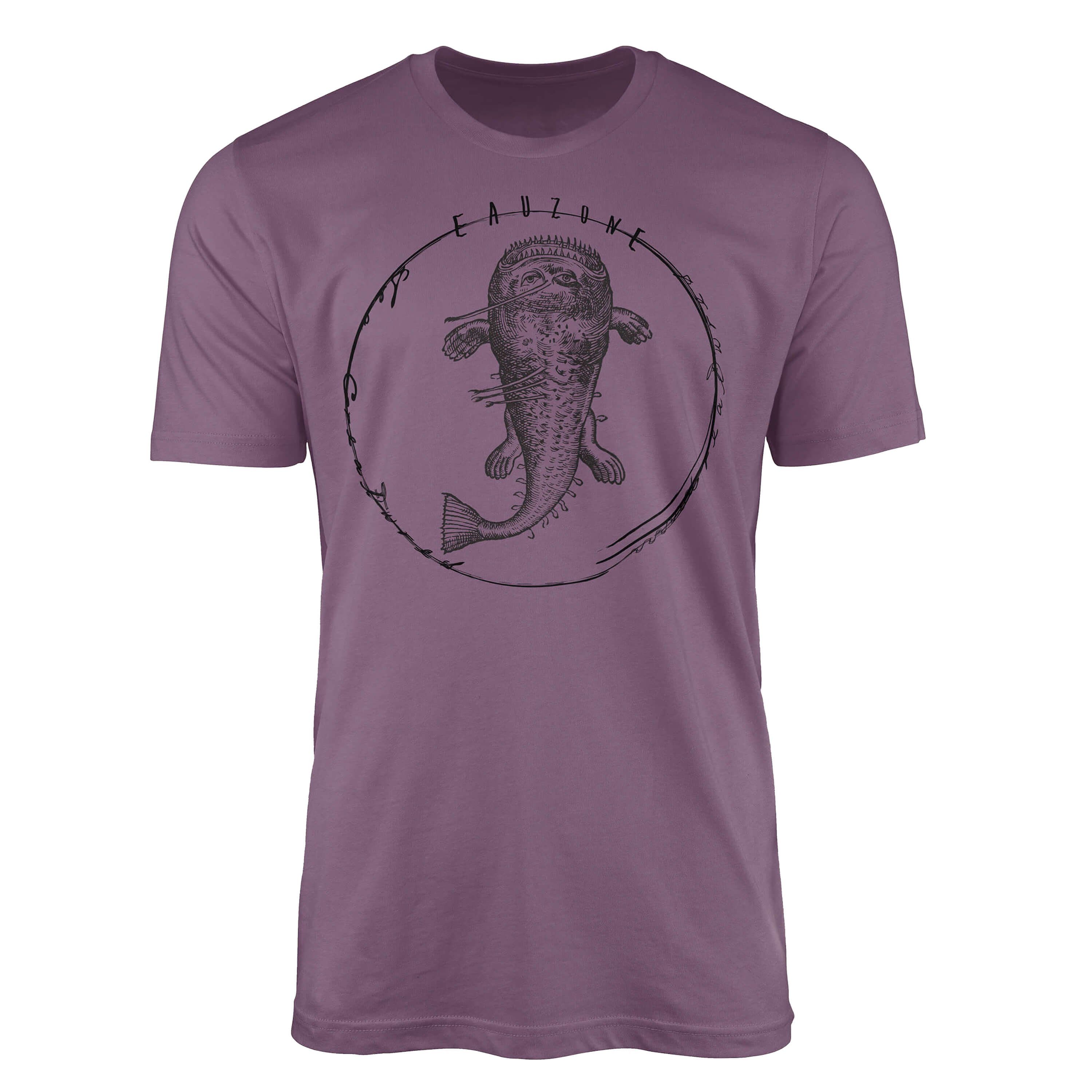 Sinus Art T-Shirt T-Shirt Tiefsee Fische - Serie: Sea Creatures, feine Struktur und sportlicher Schnitt / Sea 073 Shiraz