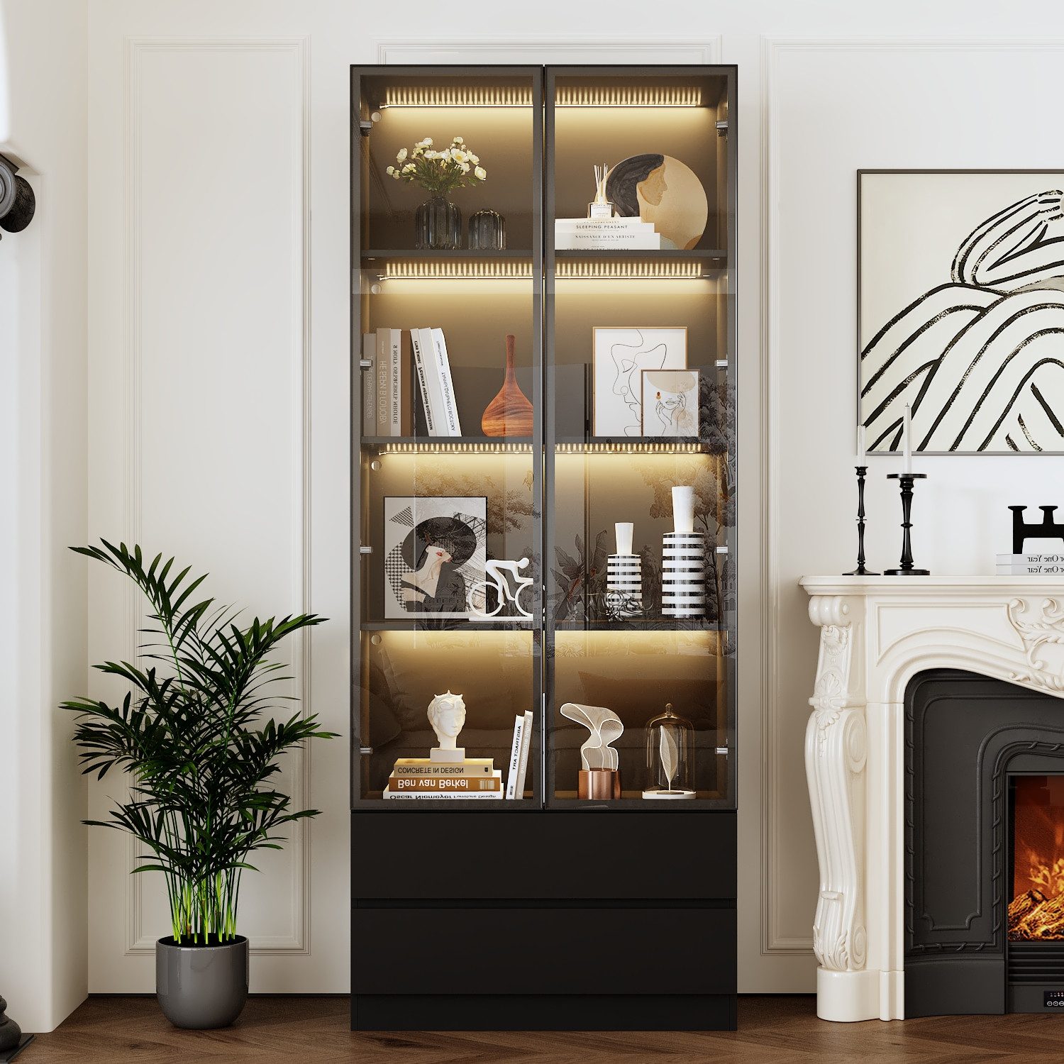 FUFU&GAGA Glasvitrine mit 2 Glastüren und günstig online kaufen
