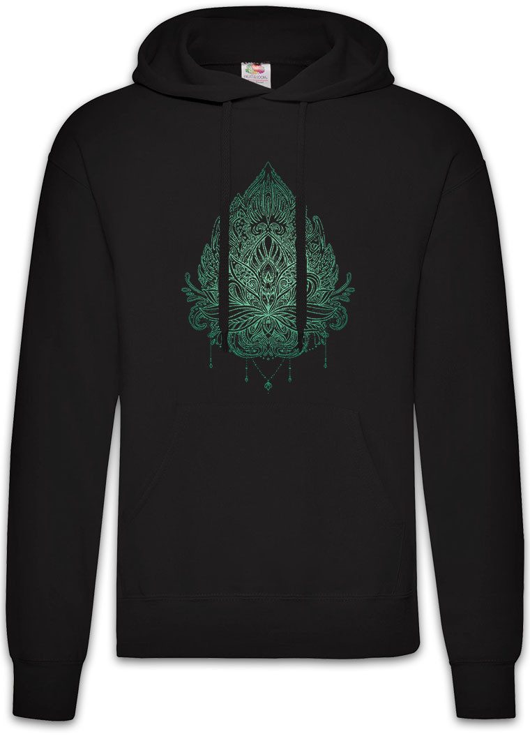 Hoodie Green Lotus And Prayer Beads Herren Hoodie Sutra Tantra OM Shiva
