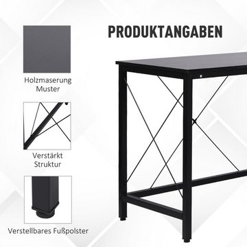 HOMCOM Schreibtisch Eckschreibtisch (Set, 1-St., Computetisch), Winkelschreibtisch L-Form Eckschreibtisch MDF Natur, Schwarz