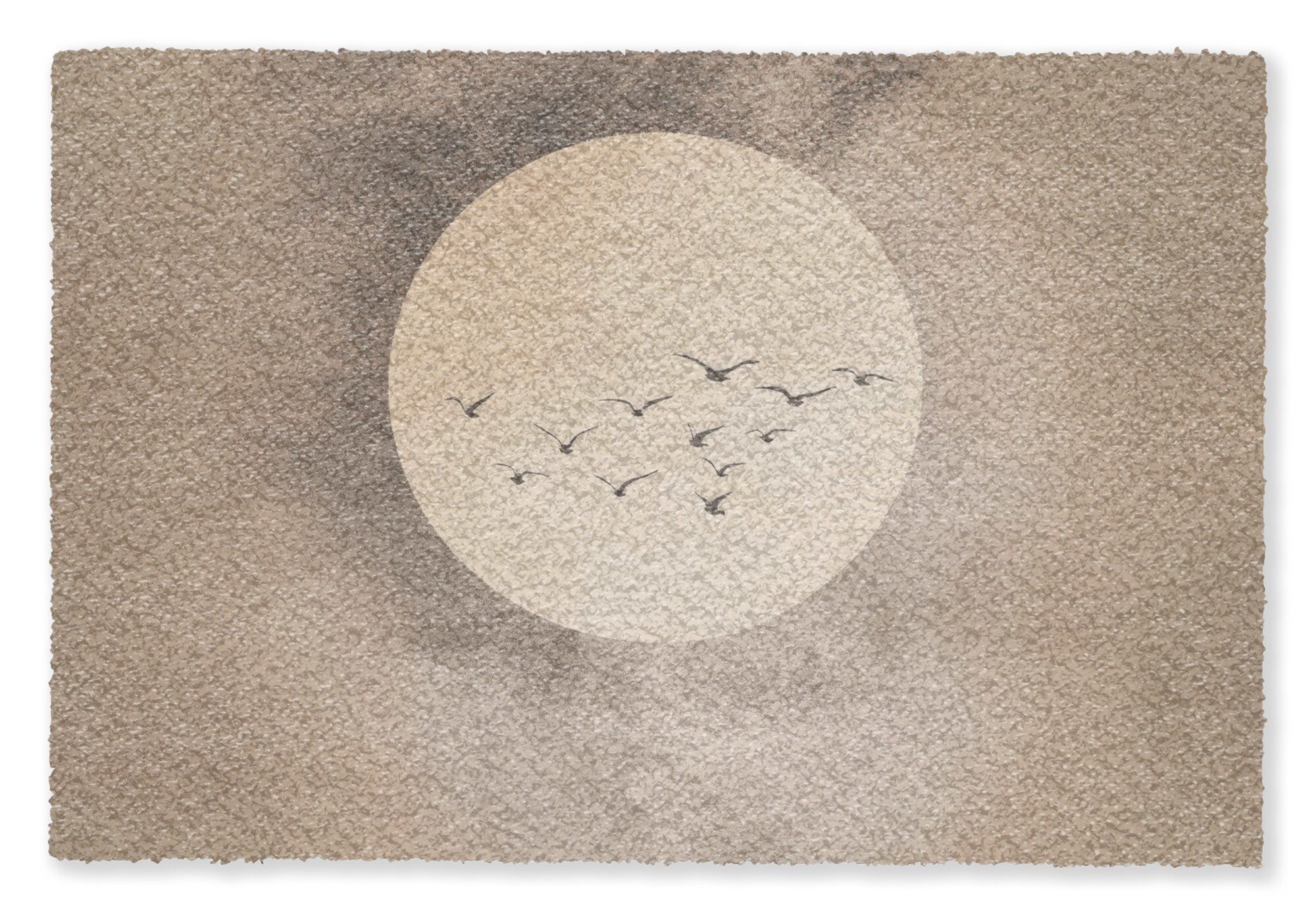MuchoWow Fußmatte Vogel - Beige - Japanisch, Rechteckig, innen Schmutzfangmatte, Tür, Schmutzfänger Flur, Teppich 60x40 cm