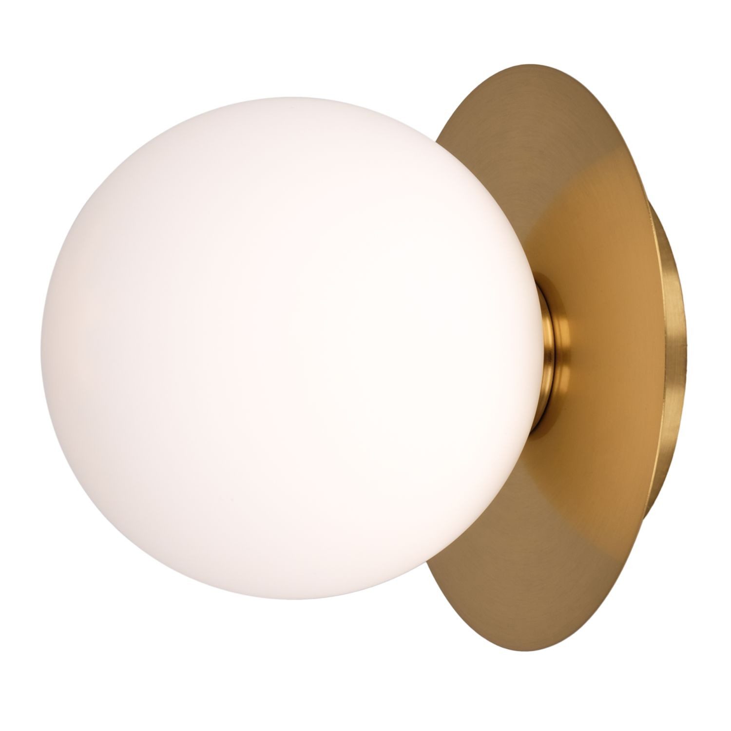 Licht-Erlebnisse Wandleuchte TALVIK, ohne Leuchtmittel, Kugel Schirm rund Ø 15cm Glas Metall in Messing Weiß blendarm G9 Retro