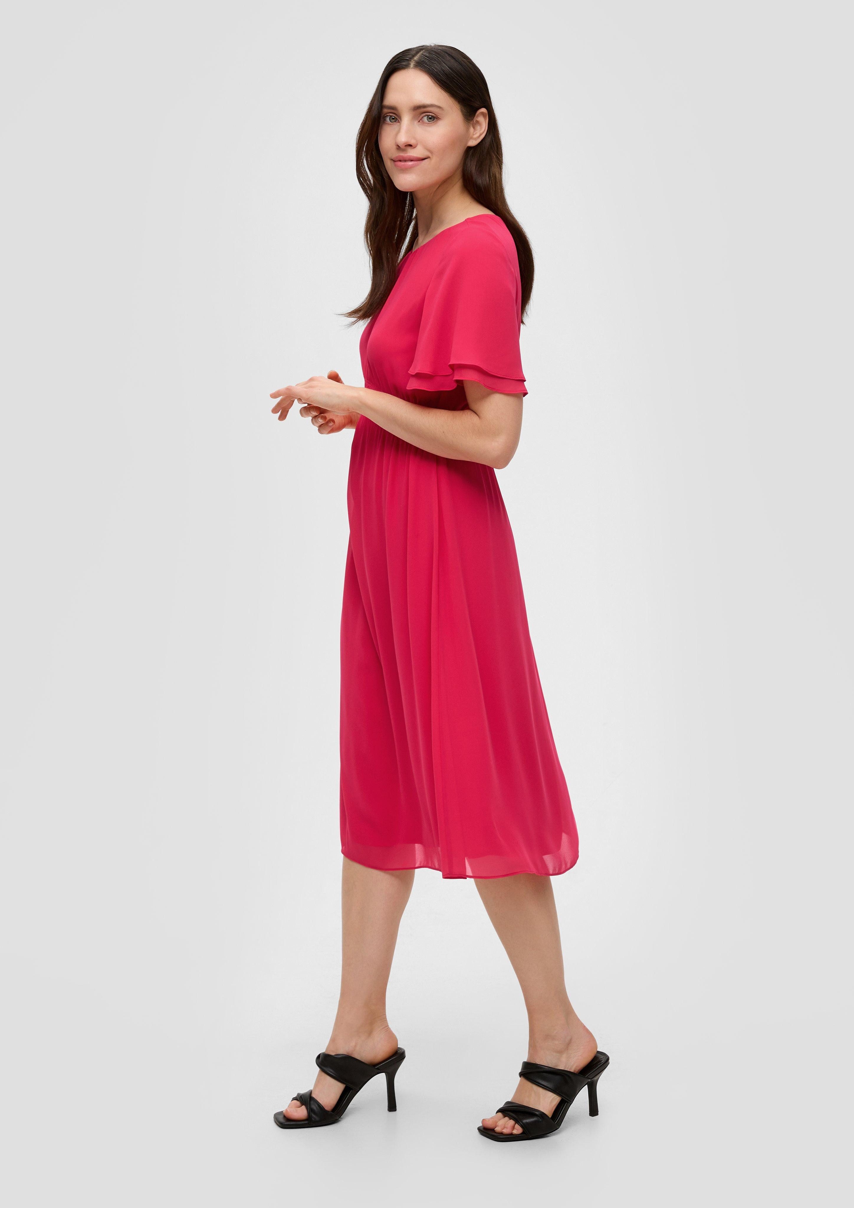 Minikleid Chiffonkleid mit Raffung