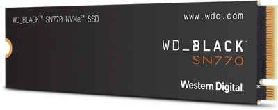 WD_Black SN770 NVMe Gaming-SSD (250 GB) 5150 MB/S Lesegeschwindigkeit, 4900 MB/S Schreibgeschwindigkeit, Formfaktor: M.2 2280