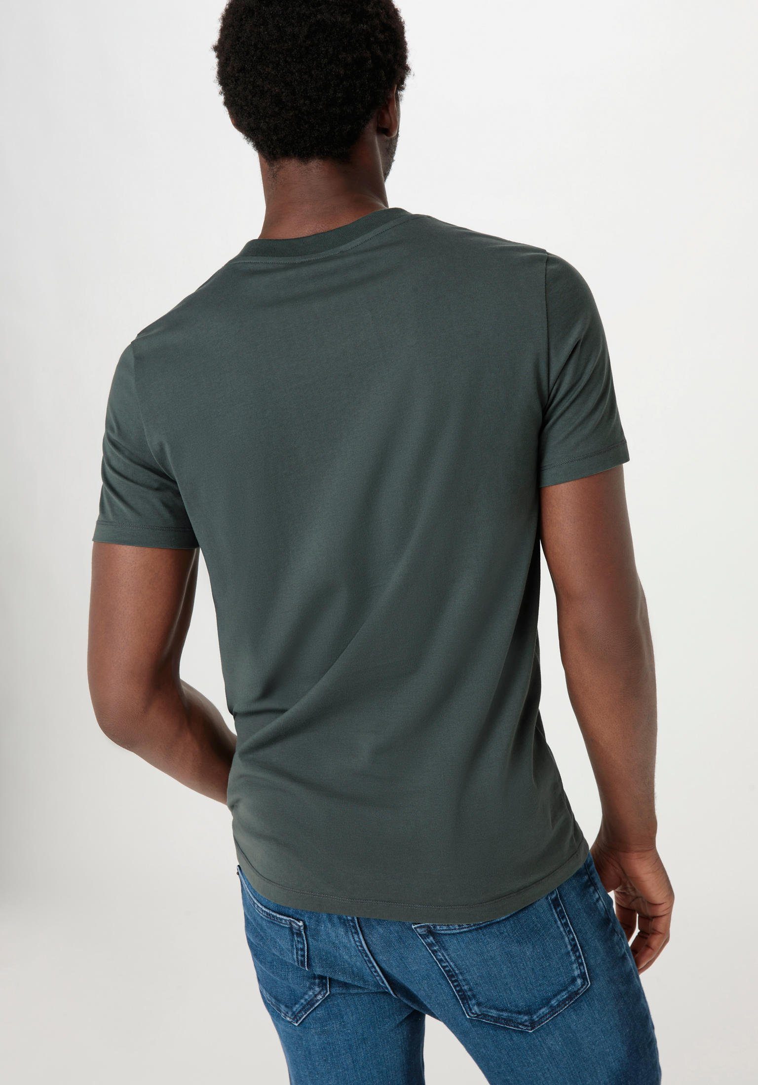 aus reiner Bio-Baumwolle Regular T-Shirt Hessnatur dunkelgrün