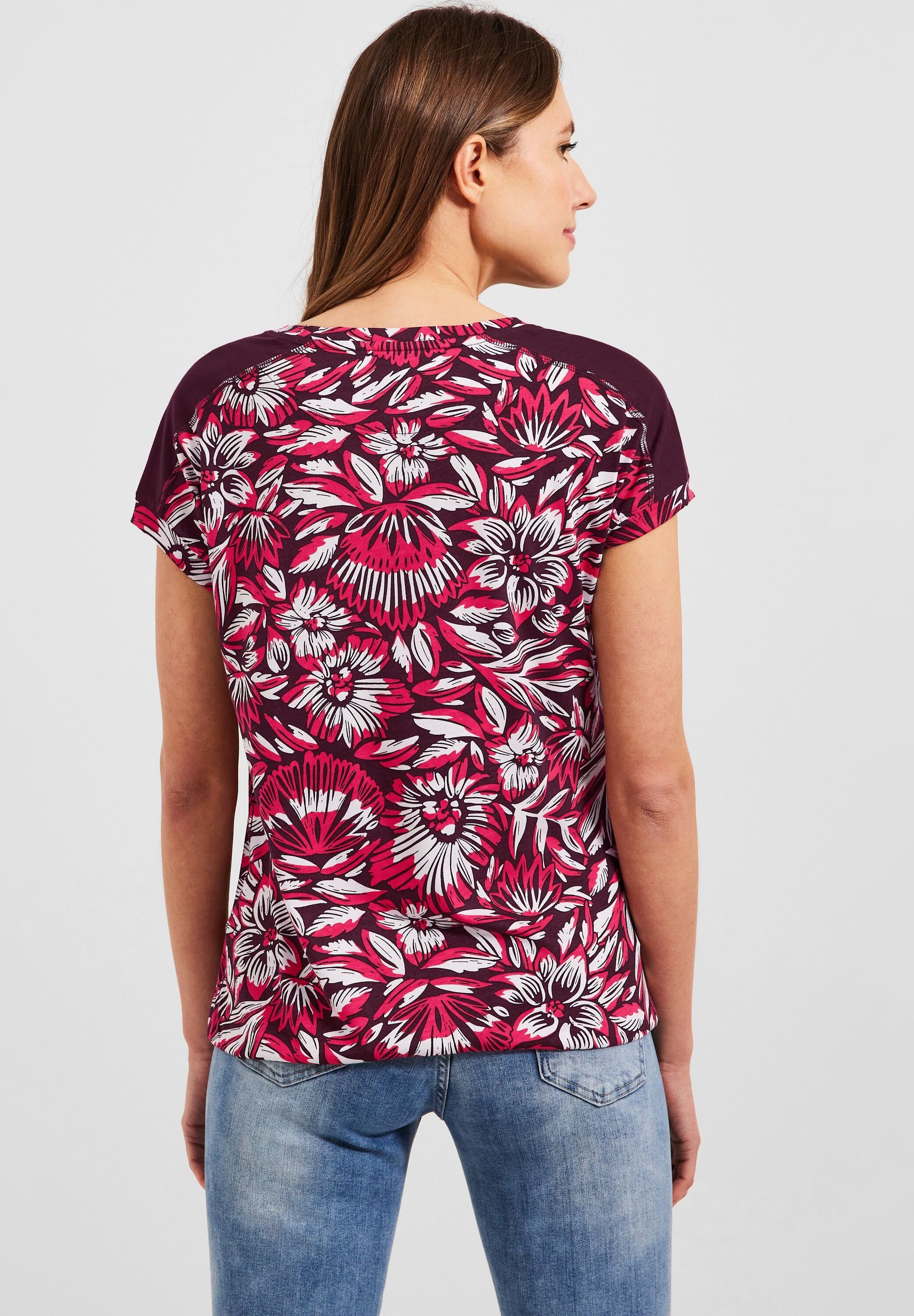 Cecil T-Shirt mit U-Boot-Ausschnitt red wineberry