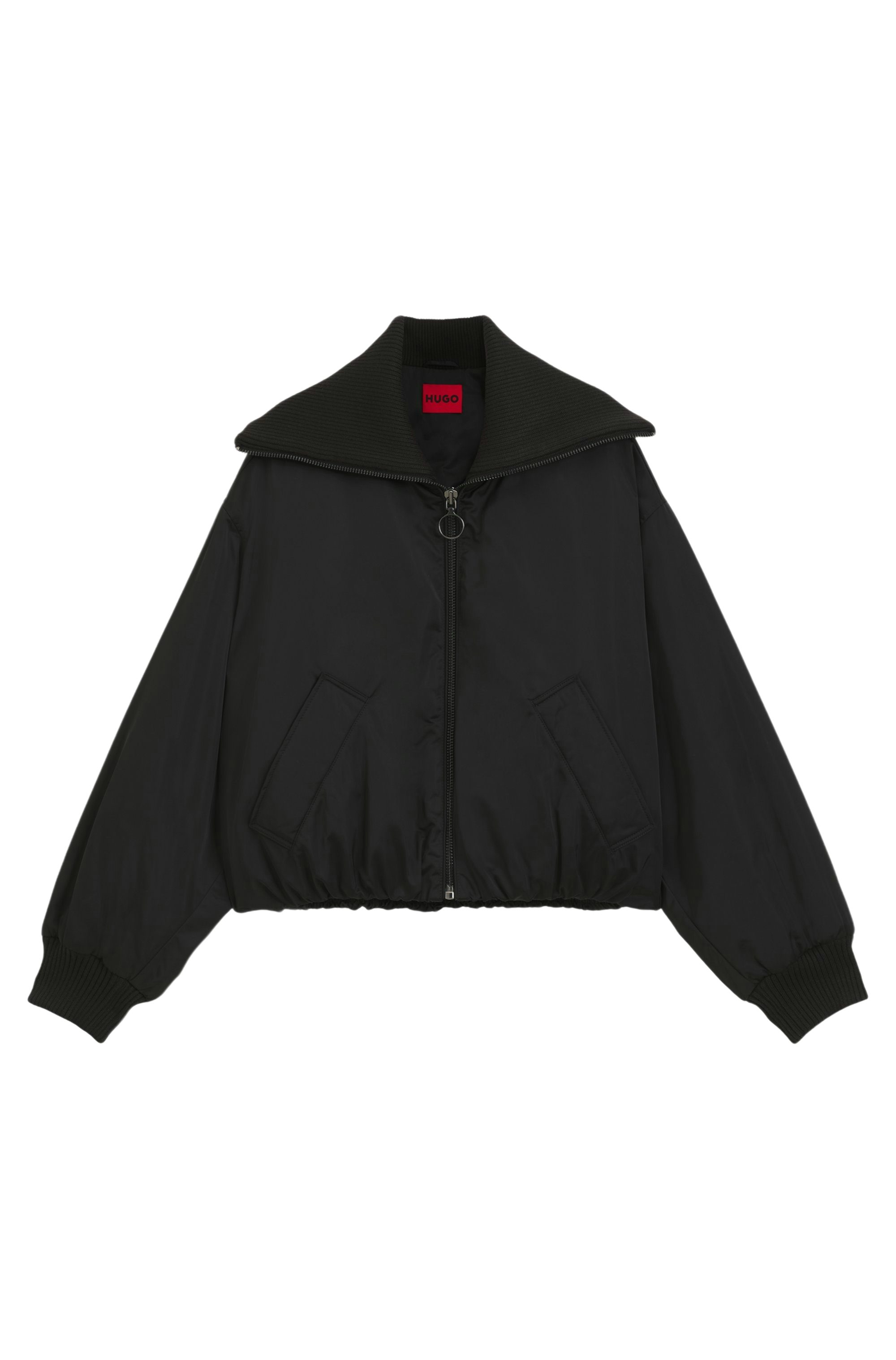 HUGO Kurzjacke HUGO Women RED schwarz,Casual,Polyester,Unifarben,Stehkragen,Lang,Casual Fit